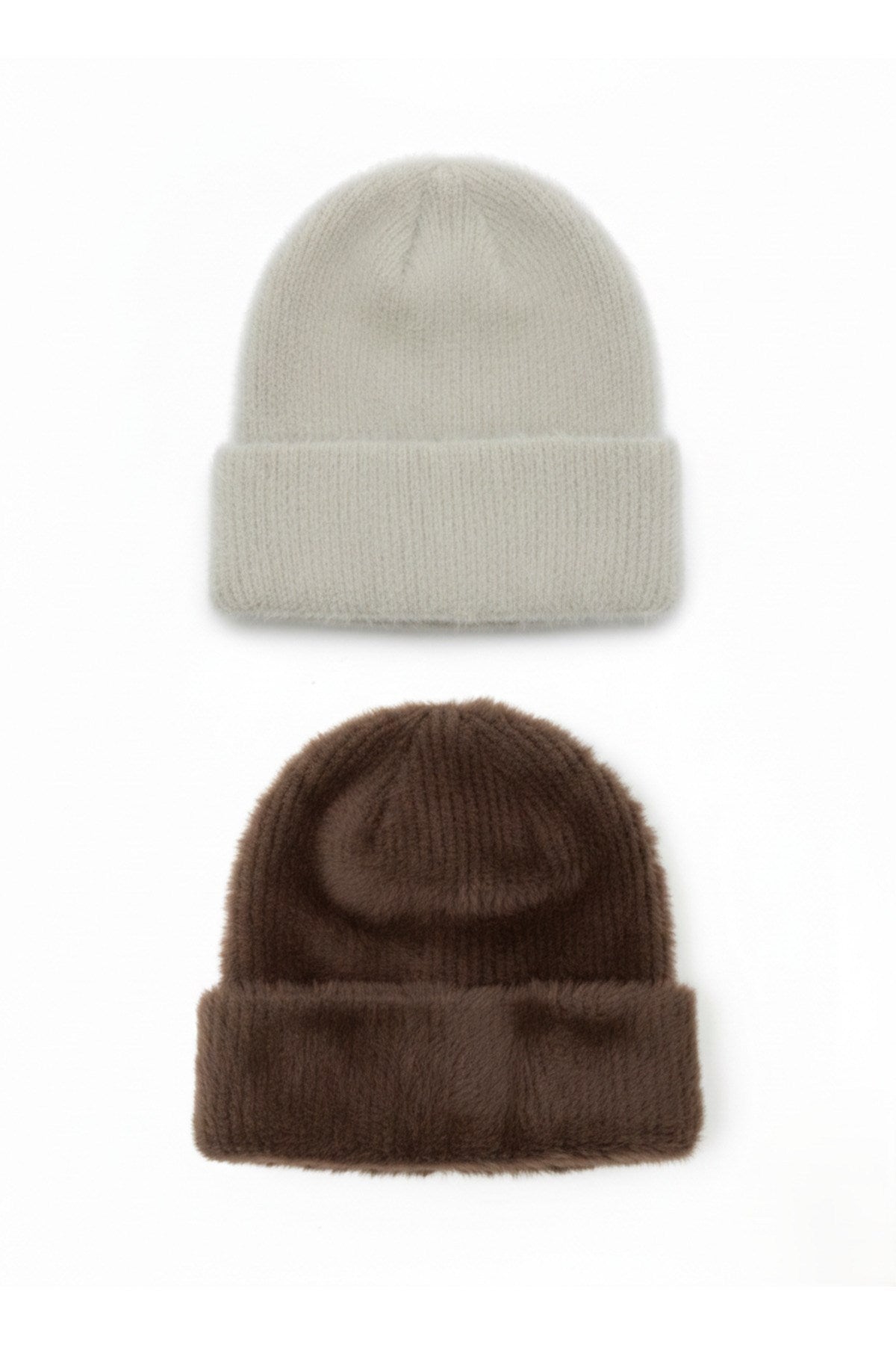 2'Li Kadın Tüylü Yumuşak Peluş Bere