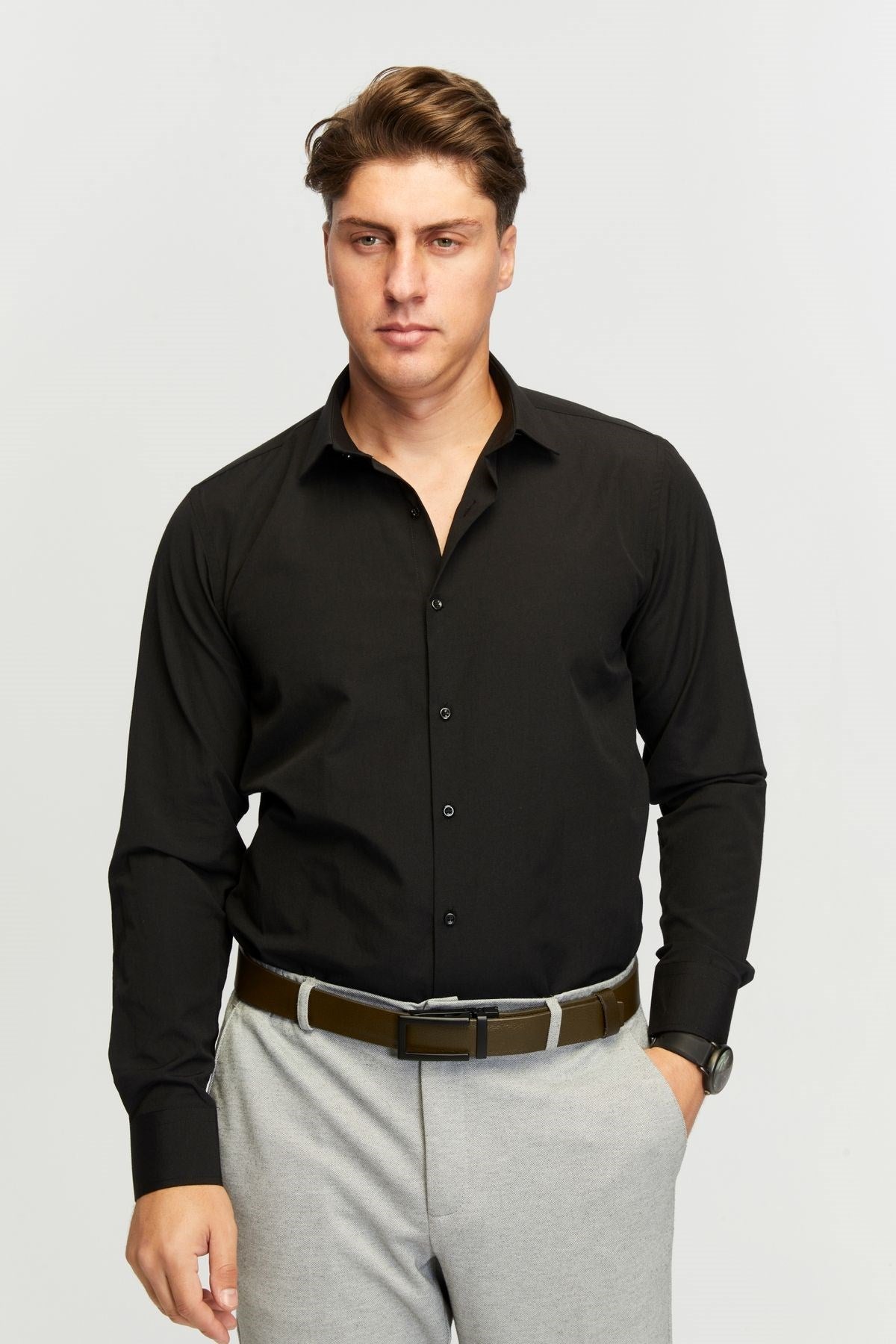 Otomatik Tokalı Deliksiz %100 Hakiki Manda Derisi Klasik Erkek Kemeri