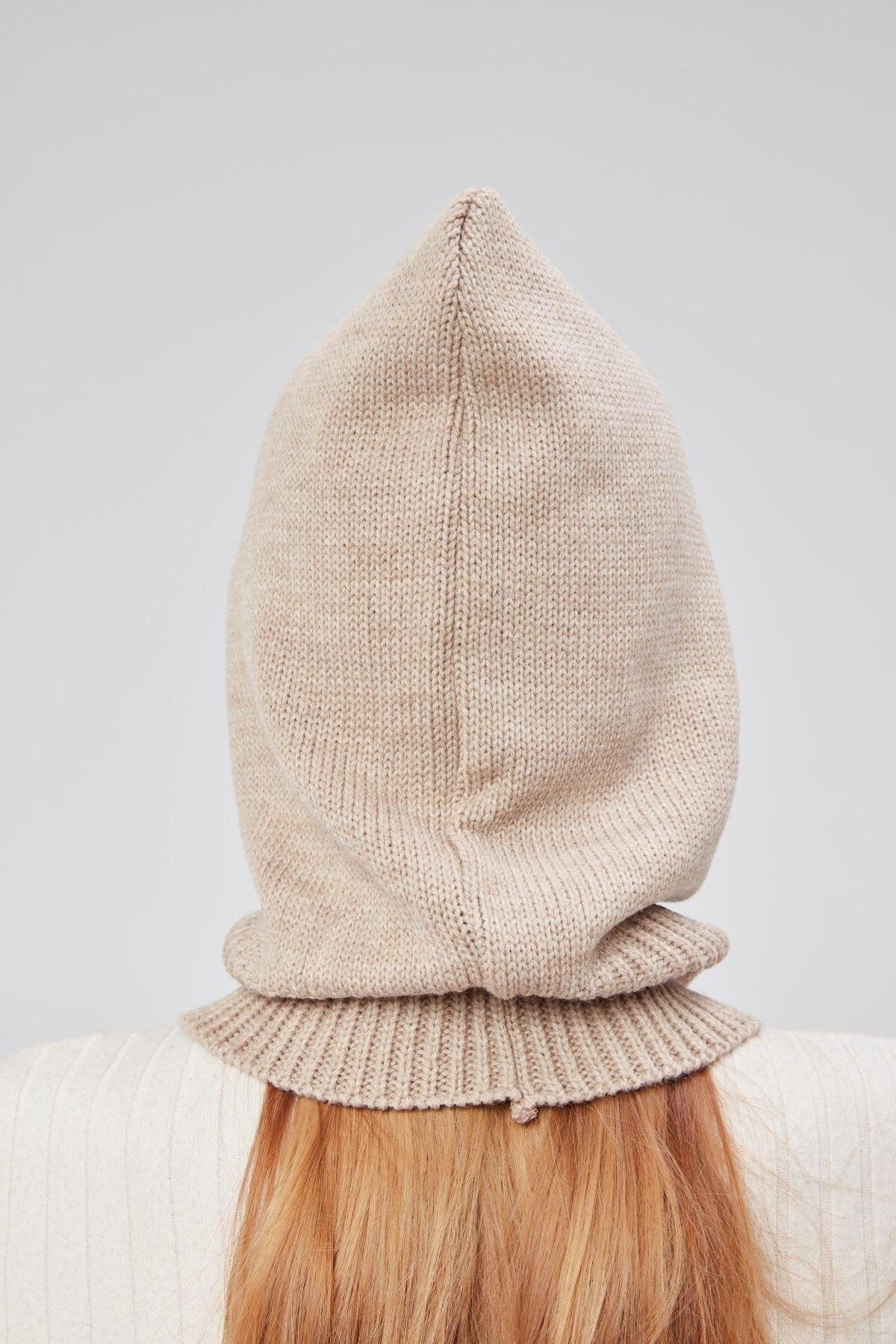 Lüks Kadın Kışlık Balaclava Triko Örme Başlık