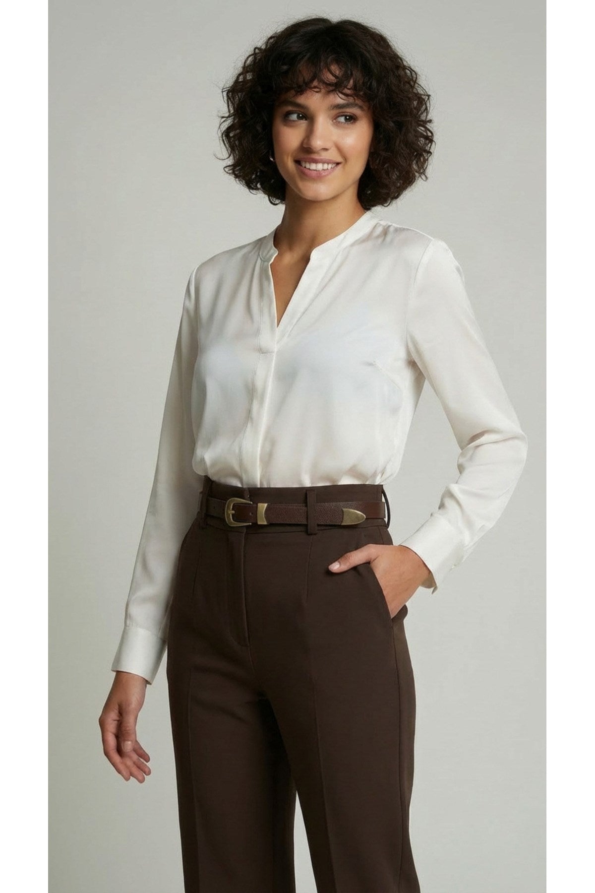 Hakiki Deri Kadın Kemeri – Antik Sarı Tokalı, Köprü ve Metal Uç Detaylı 2cm