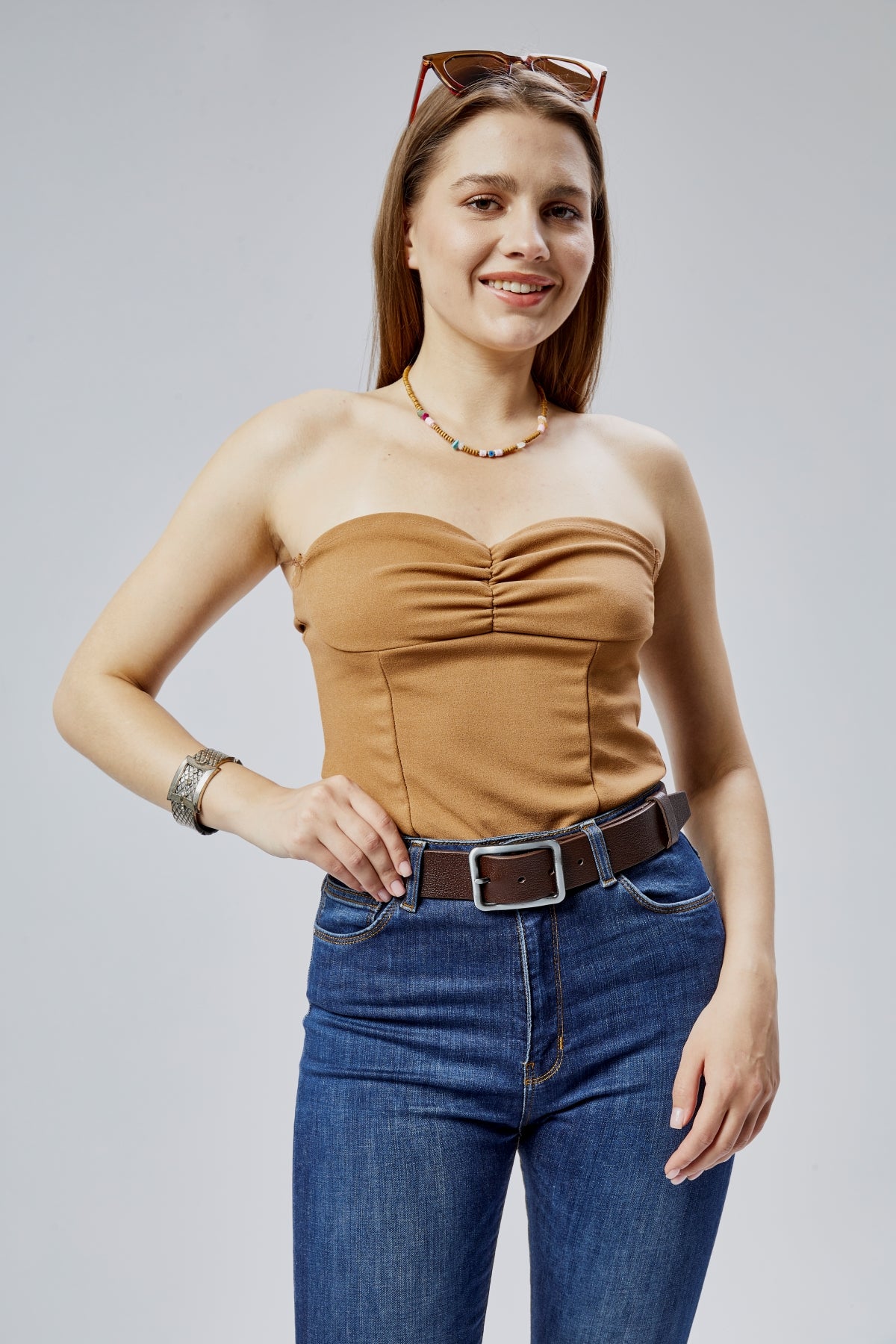 %100 Hakiki Deri Kare Şık Kadın Kemeri 4 Cm