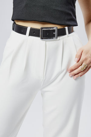 derikem %100Hakiki Deri Gümüş Tokalı Kadın Kemeri 3cm