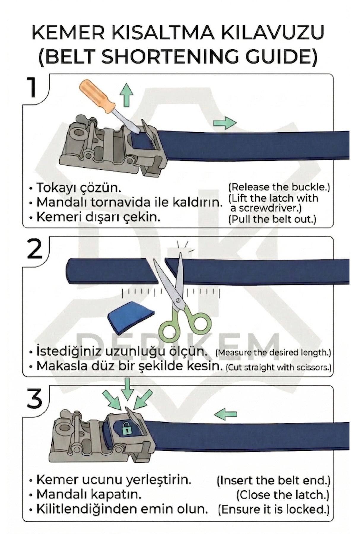 4 Adet %100 Hakiki Manda Derisi Otomatik Şerit