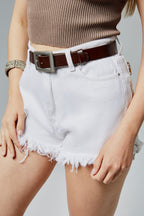 %100 Hakiki Deri Antik Mat Gümüş Tokalı Kadın Kemeri 3cm