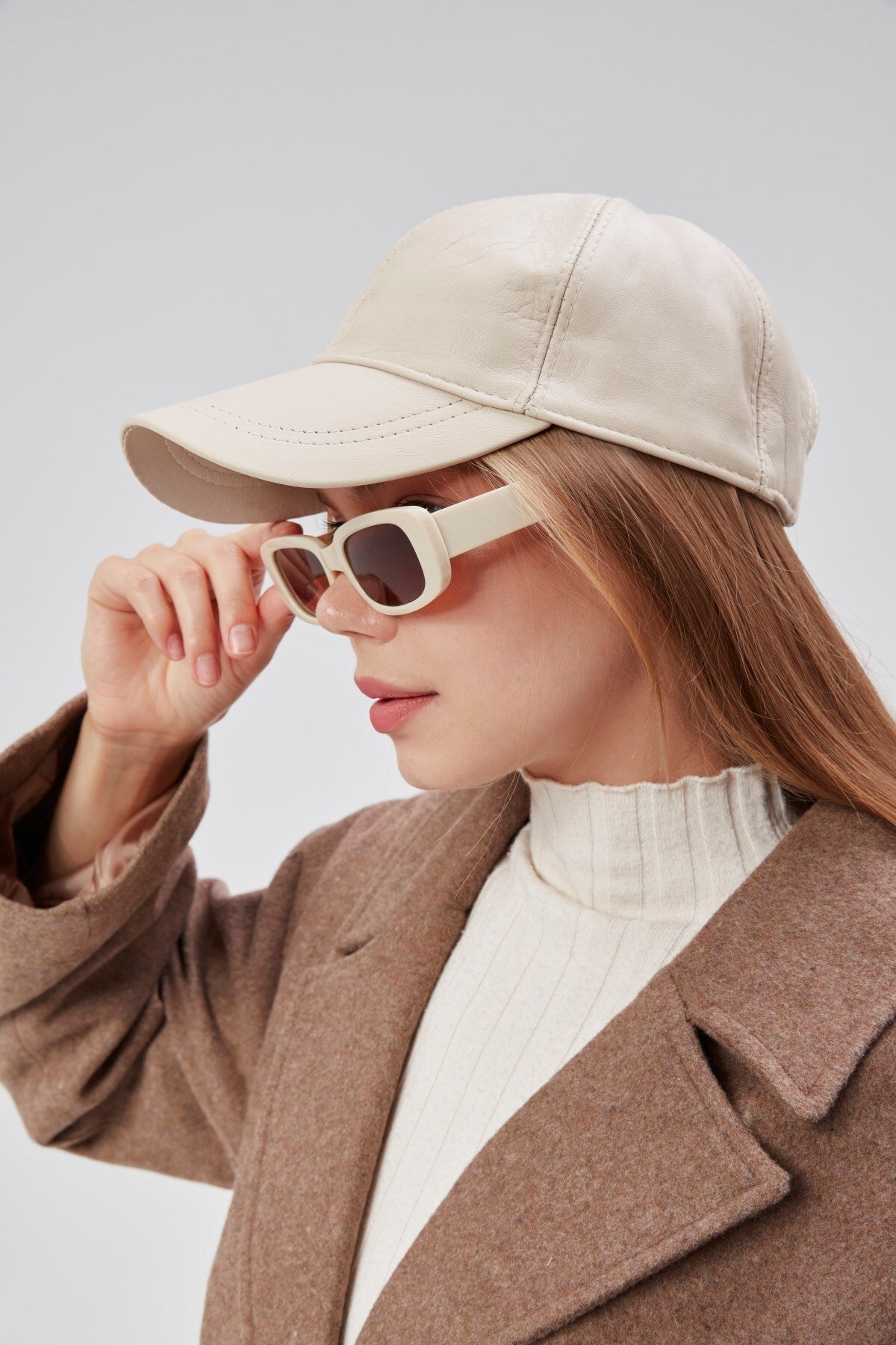 %100  Deri Kışlık Unisex Beyzbol Şapka
