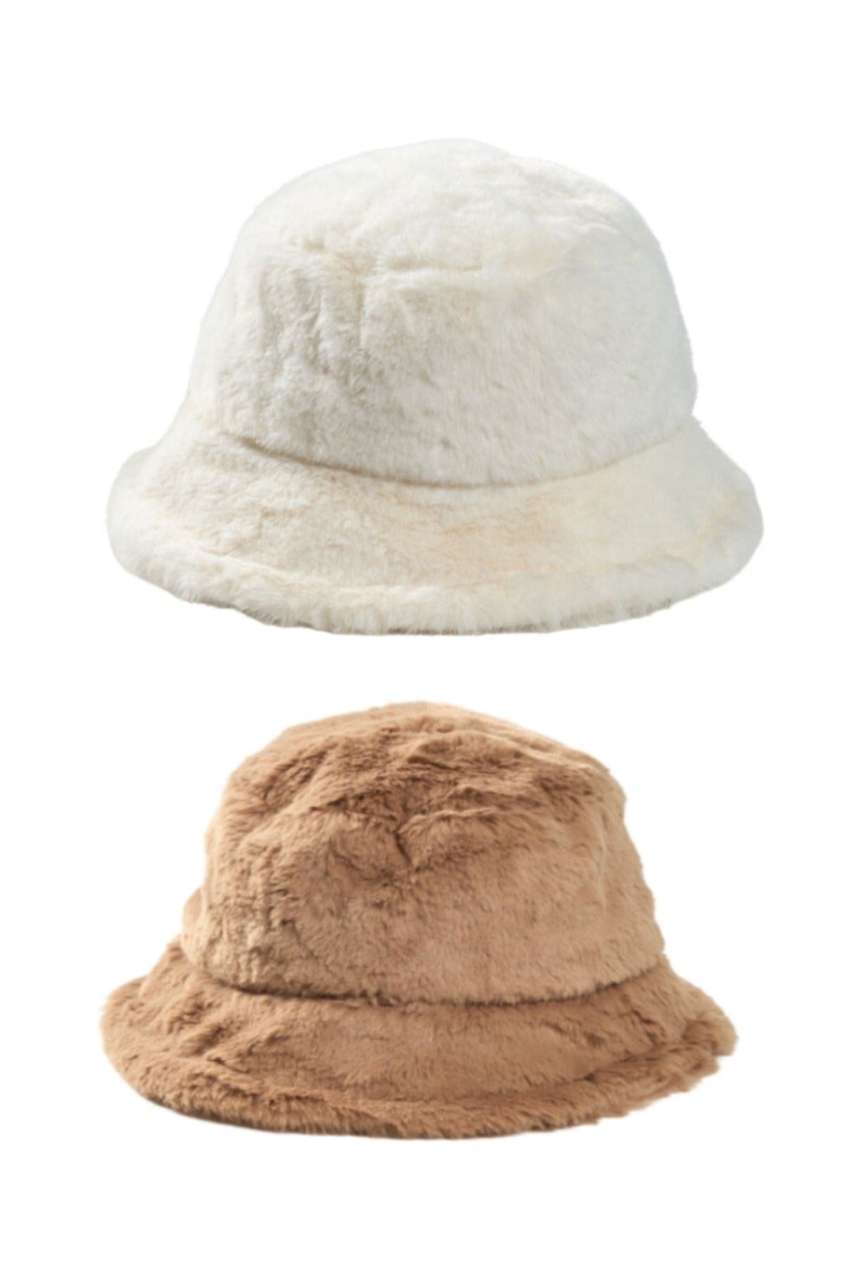 Şık Kadın Peluş Kova  Balıkçı Bucket Kışlık Şapka