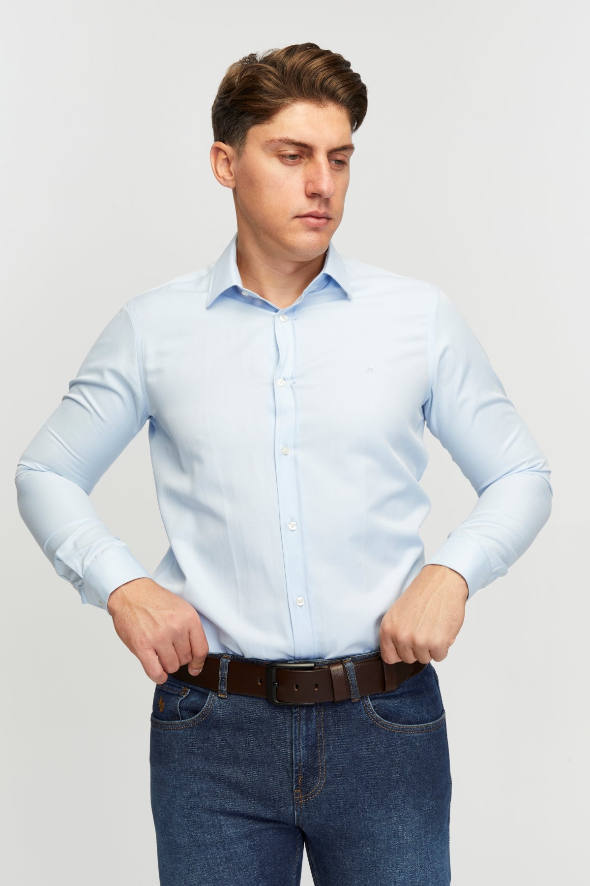 derikem Erkek %100 Hakiki Manda Derisi Siyah Tokalı Erkek Kot Kemeri 4,5 Cm