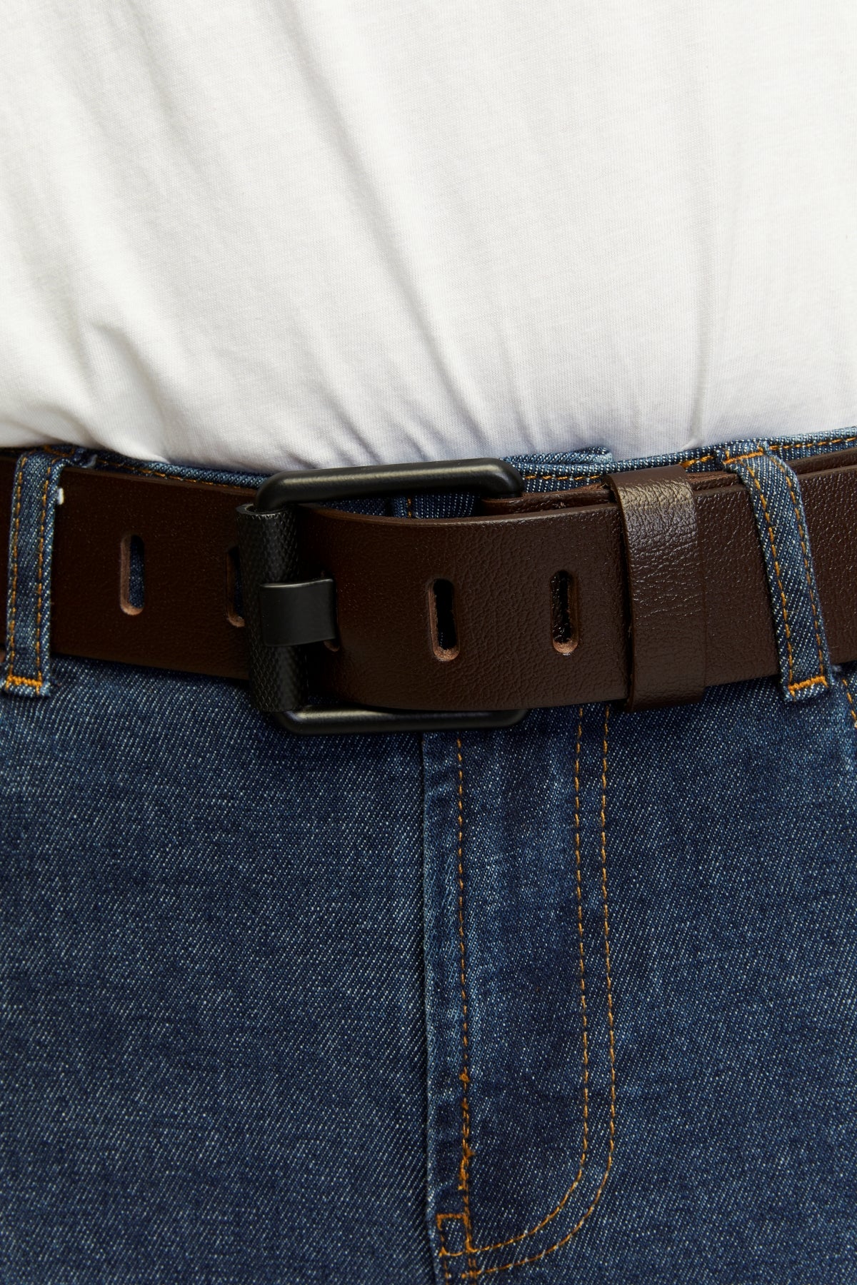 Derikem Erkek %100 Hakiki Deri Siyah Borulu 4,5 Cm Kot Kemeri