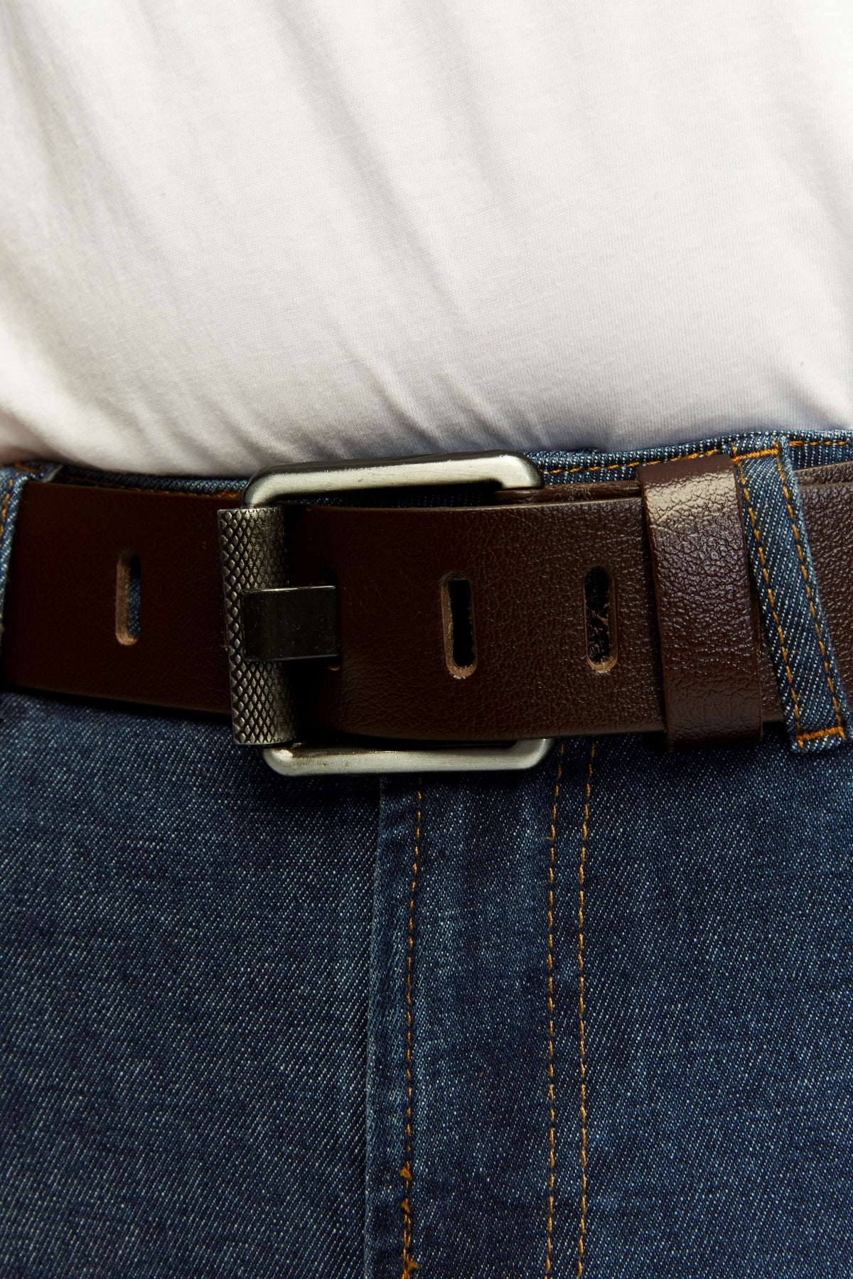 Derikem Erkek %100 Hakiki Deri Siyahaçma Borulu 4,5 Cm Kot Kemeri