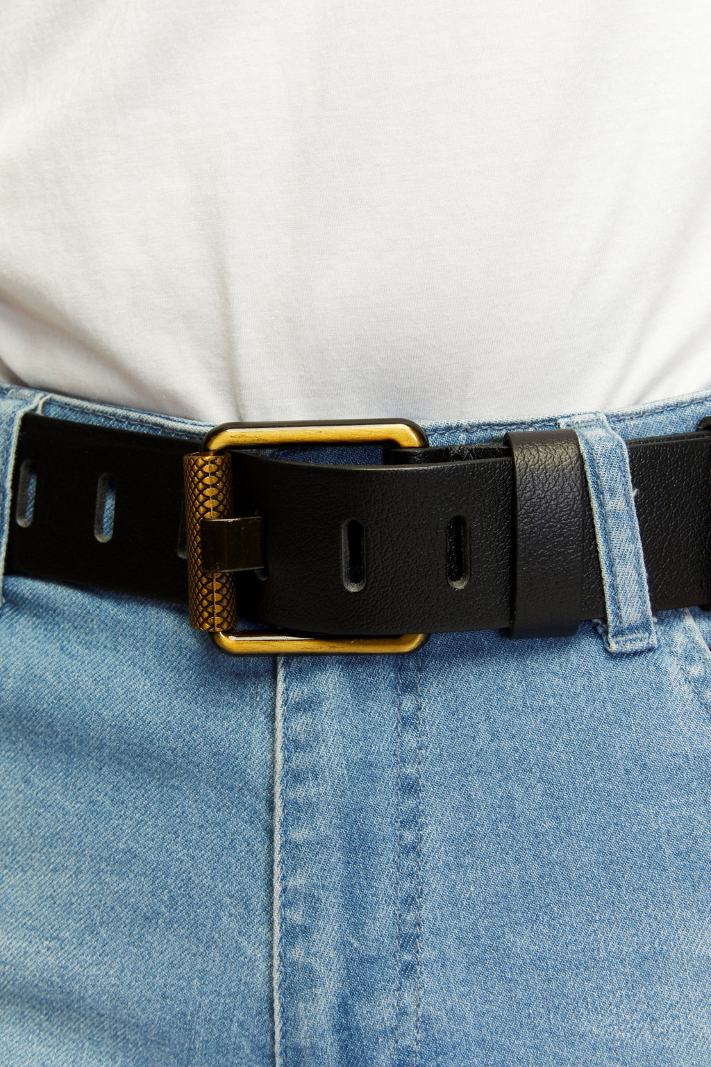 Derikem Erkek %100 Hakiki Deri Sarı Borulu 4,5 Cm Kot Kemeri