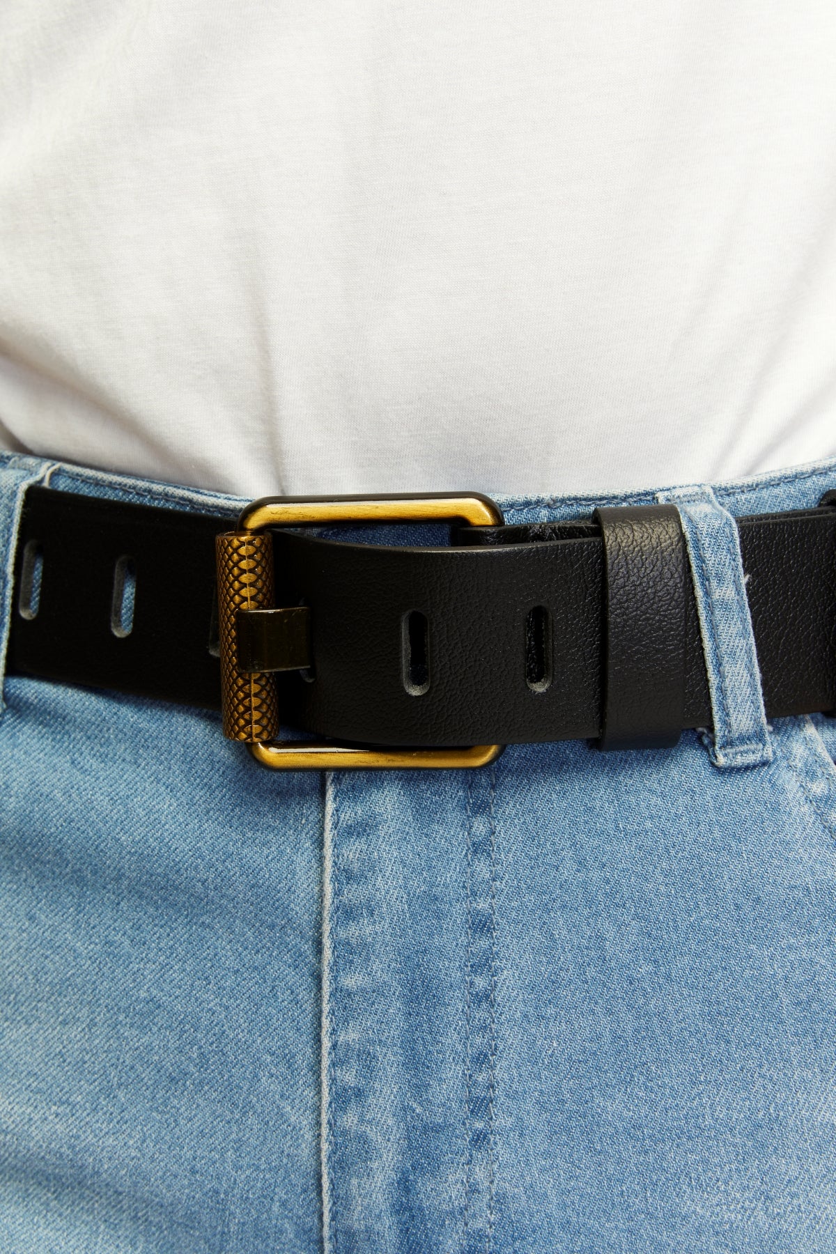 Derikem Erkek %100 Hakiki Deri Sarı Borulu 4,5 Cm Kot Kemeri