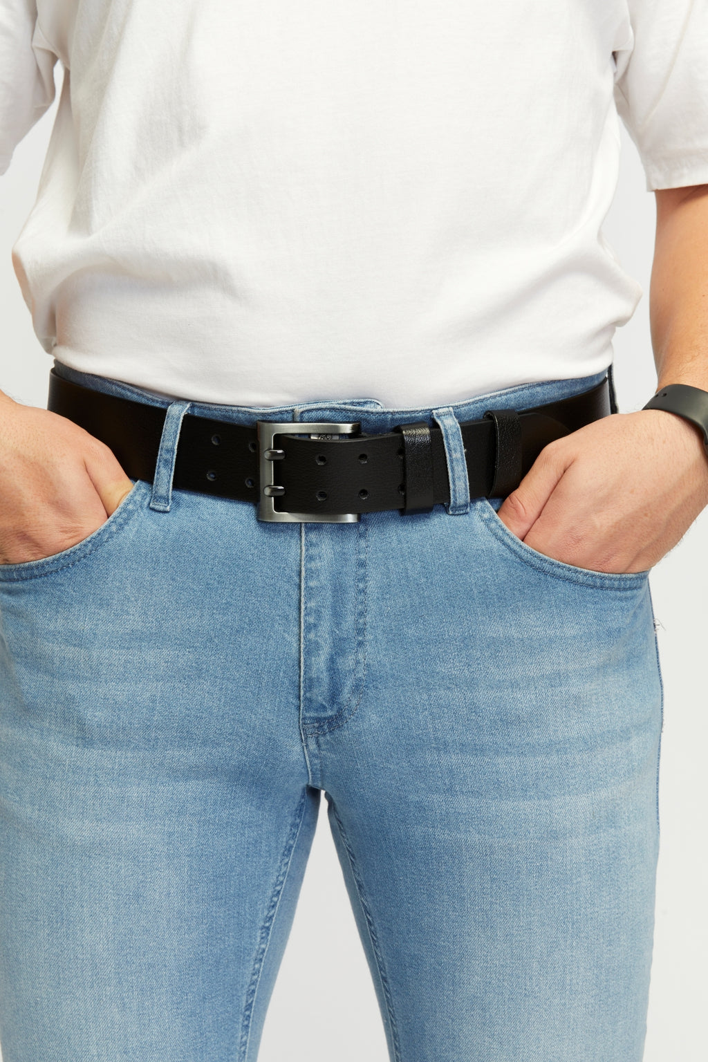 derikem %100 Hakiki Erkek Manda Derisi Çiftdilli Spor Erkek Kot Kemeri 4,5 Cm