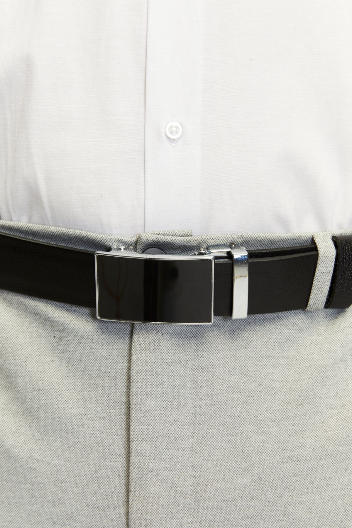 derikem Otomatik Tokalı Deliksiz %100 Hakiki Manda Derisi Klasik Erkek Kemeri Kare Toka