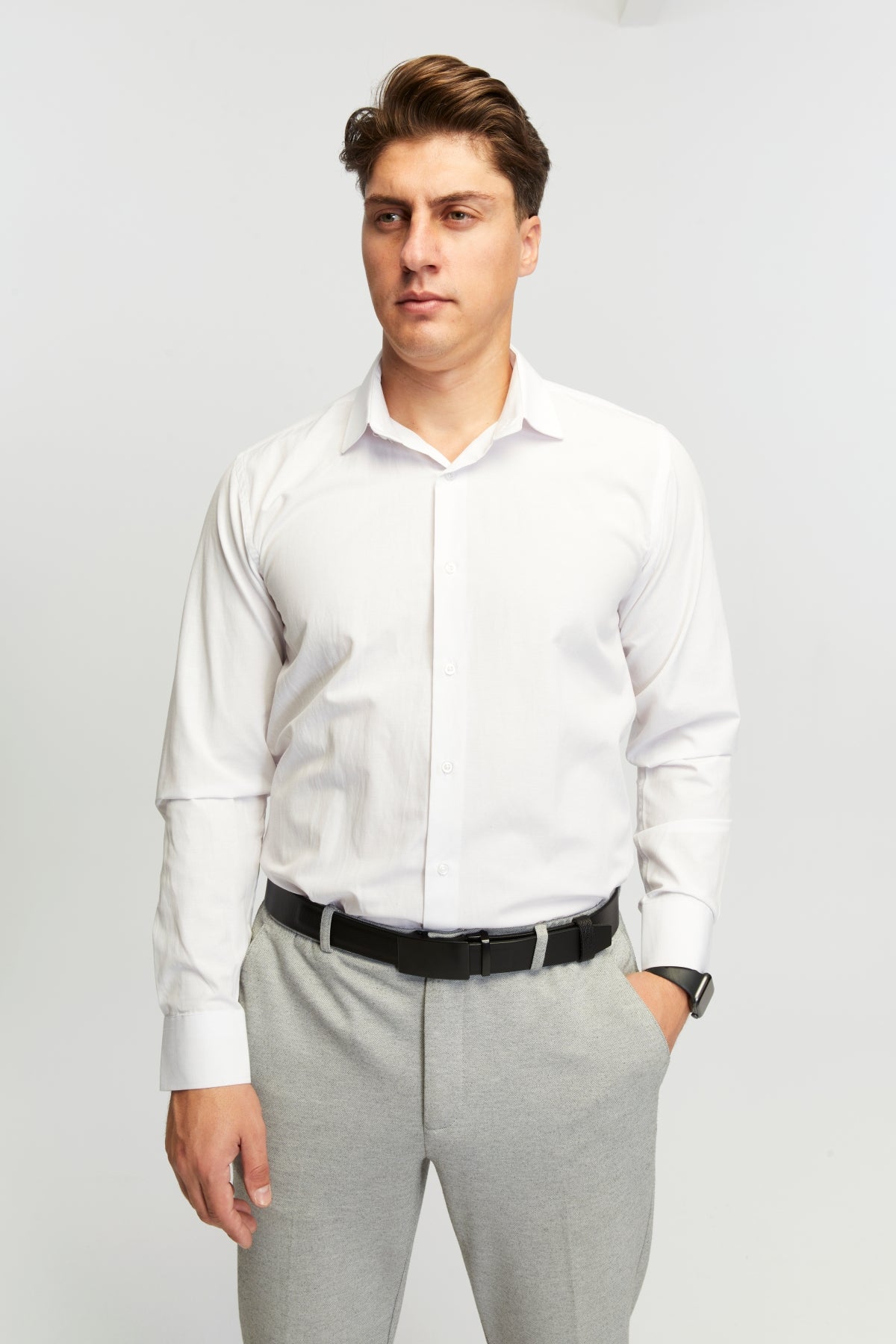 derikem Otomatik Tokalı Deliksiz %100 Hakiki Manda Derisi Klasik Erkek Kemeri