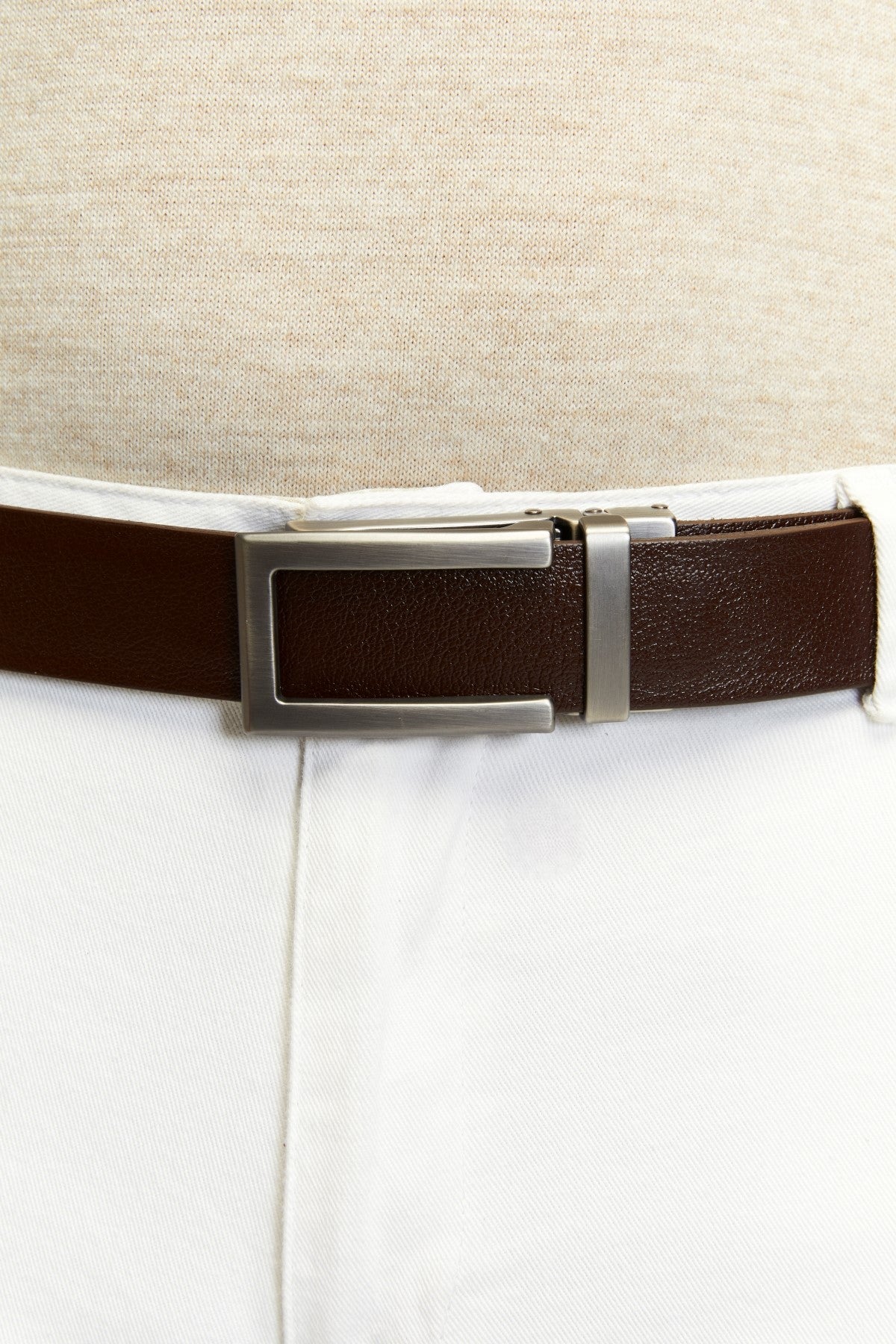 derikem Otomatik Tokalı Deliksiz %100 Hakiki Manda Derisi Klasik Erkek Kemeri U Krom