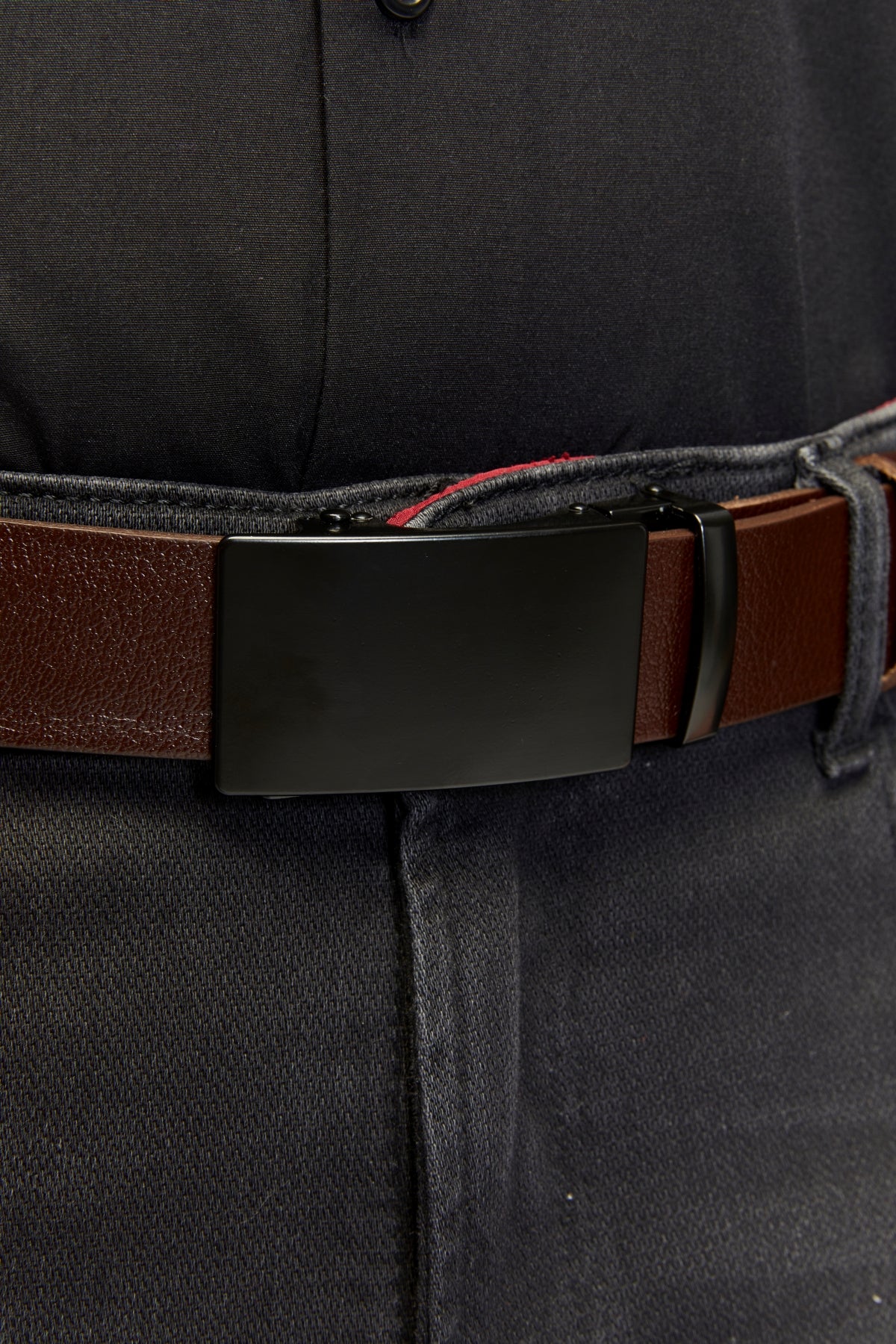 derikem Otomatik Tokalı Deliksiz %100 Hakiki Manda Derisi Klasik Erkek Kemeri