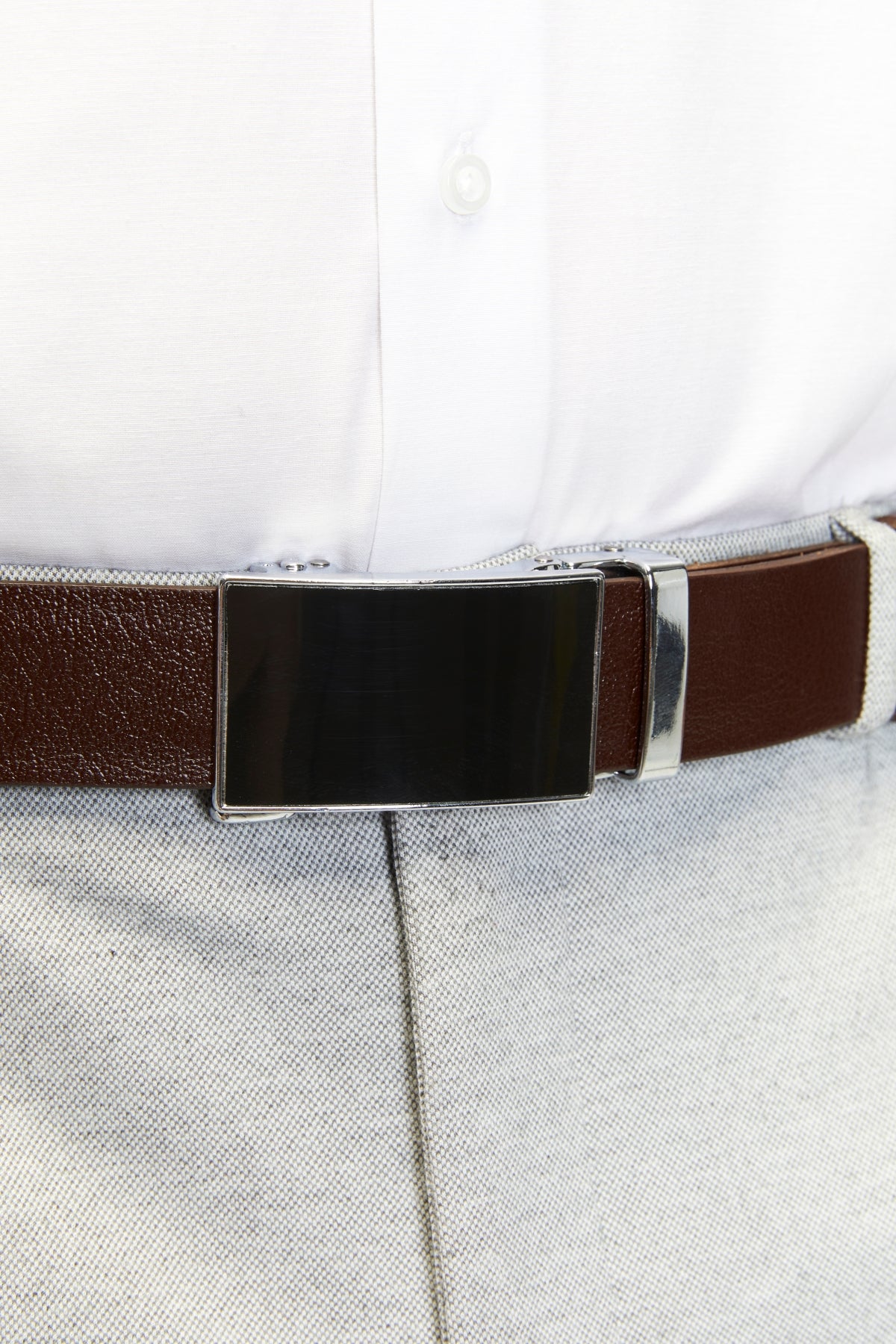 derikem Otomatik Tokalı Deliksiz %100 Hakiki Manda Derisi Klasik Erkek Kemeri Kare Toka