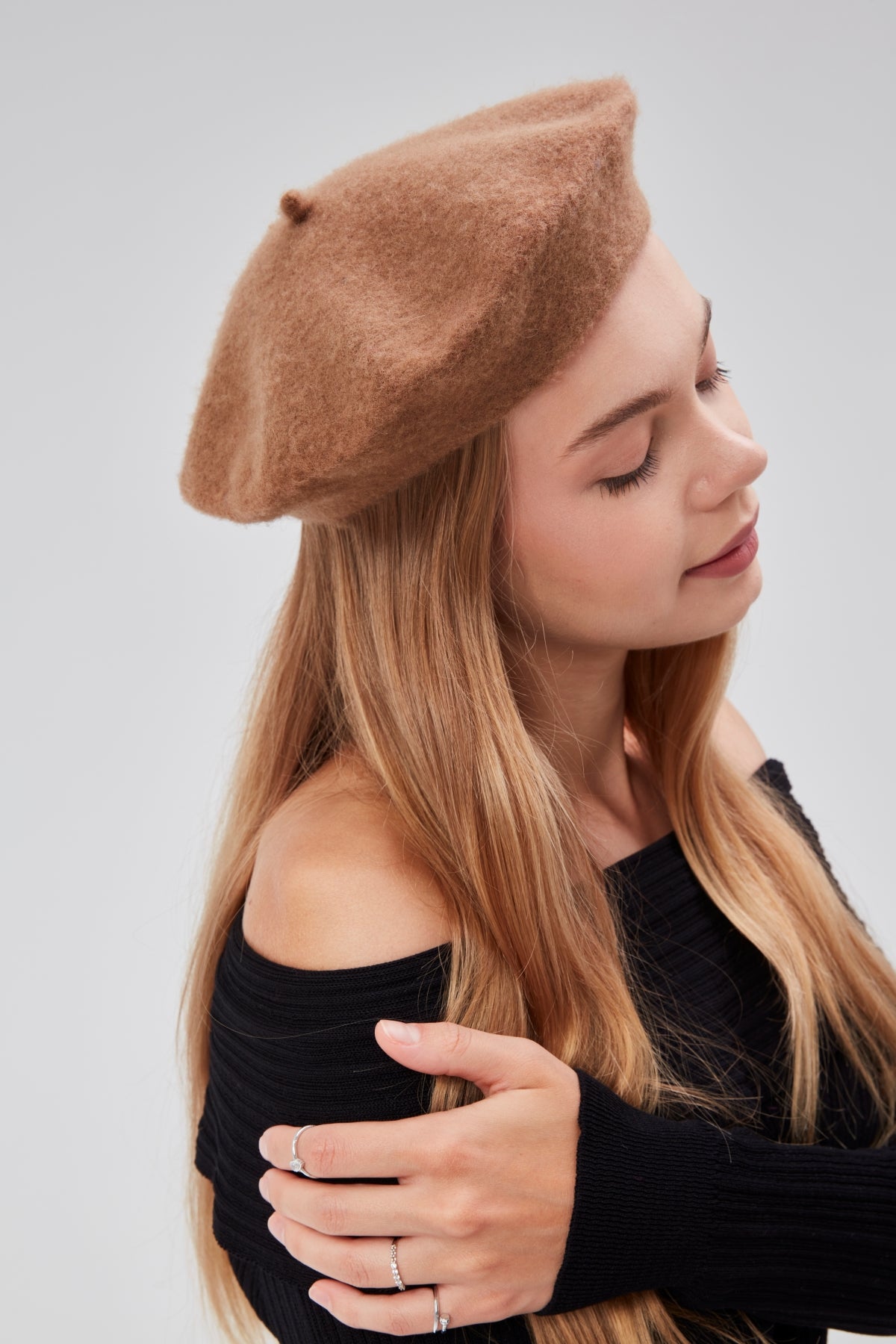 derikem Kep Kadın Sanatçı Ressam Şapkası Klasik Fransız Bere Moda Sanatçı Şapkası Bere Keçe Fransız Şapka