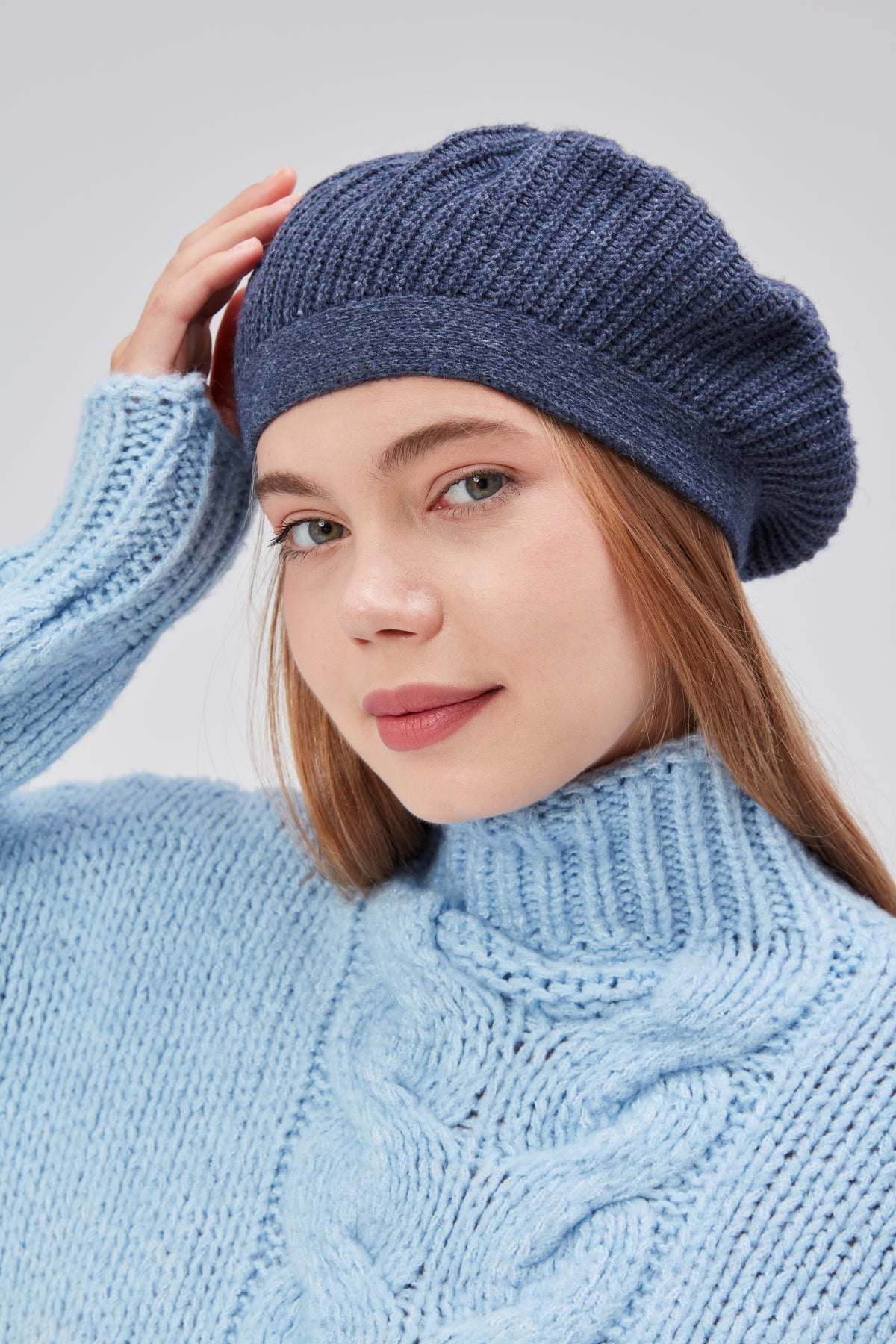 derikem Kadın Kışlık Şık Fransız Ressam Düz Örgü Bere Şapka