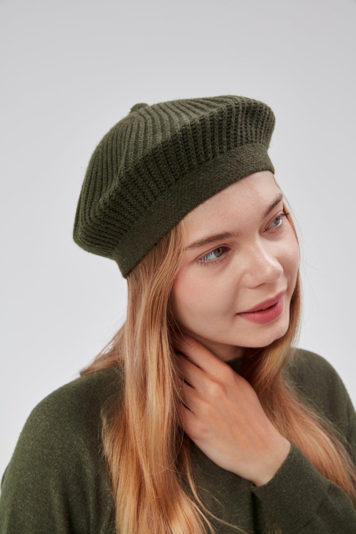 derikem Kadın Kışlık Şık Fransız Ressam Düz Örgü Bere Şapka