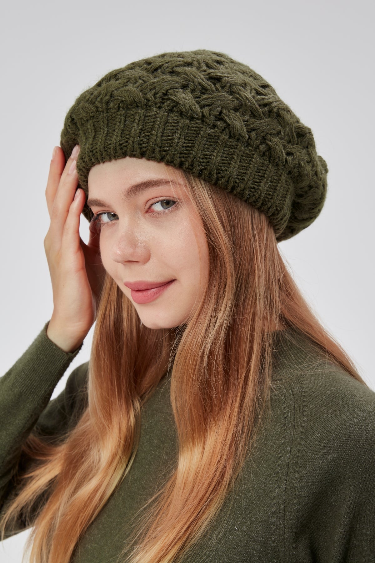 derikem Kadın Kışlık Şık Triko Ressam Örgü Bere