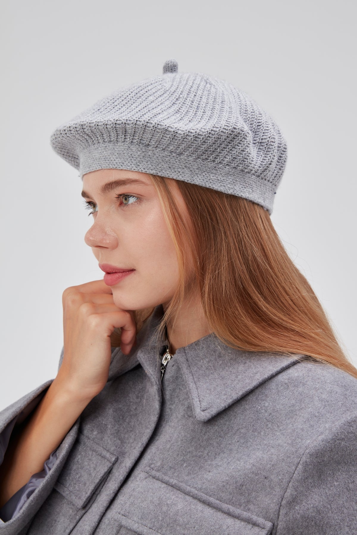 derikem Kadın Kışlık Şık Fransız Ressam Düz Örgü Bere Şapka