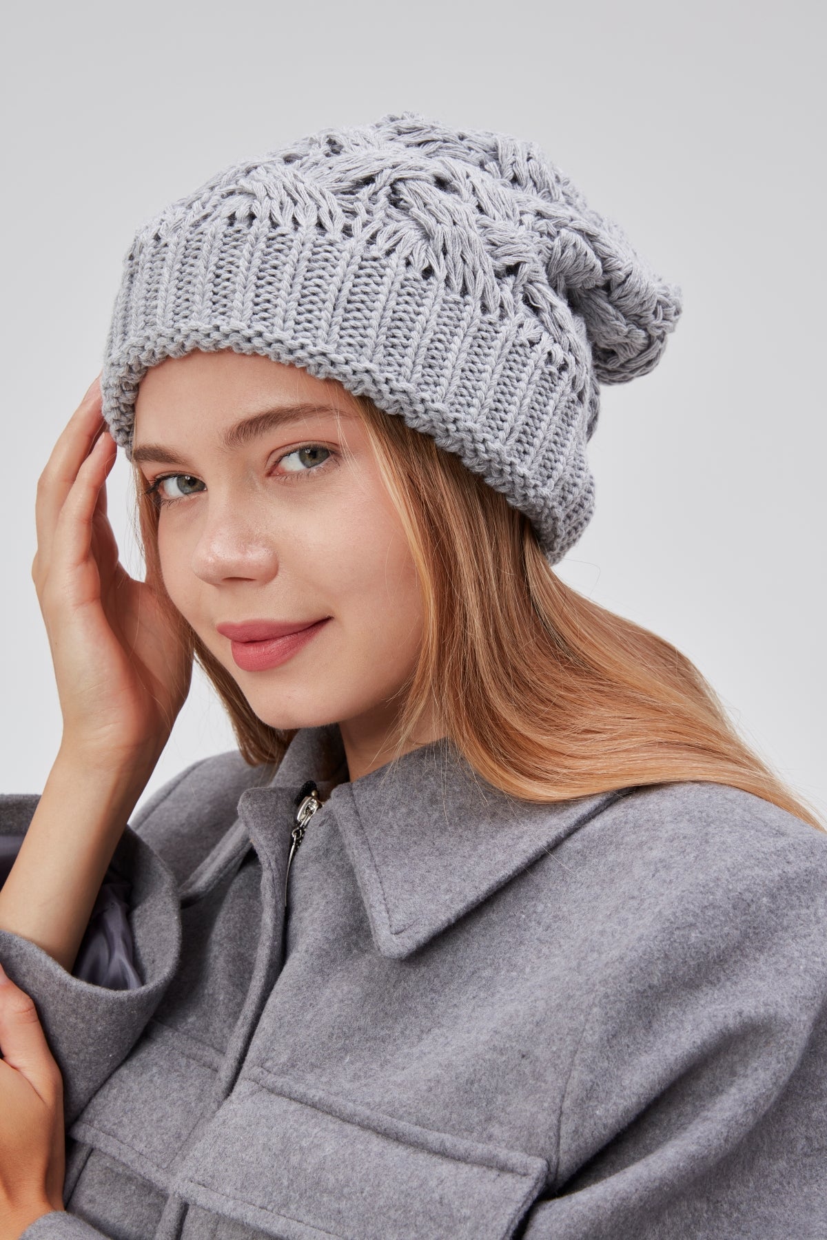 derikem Şık Kadın Saç Örgü Astarlı Triko Bere