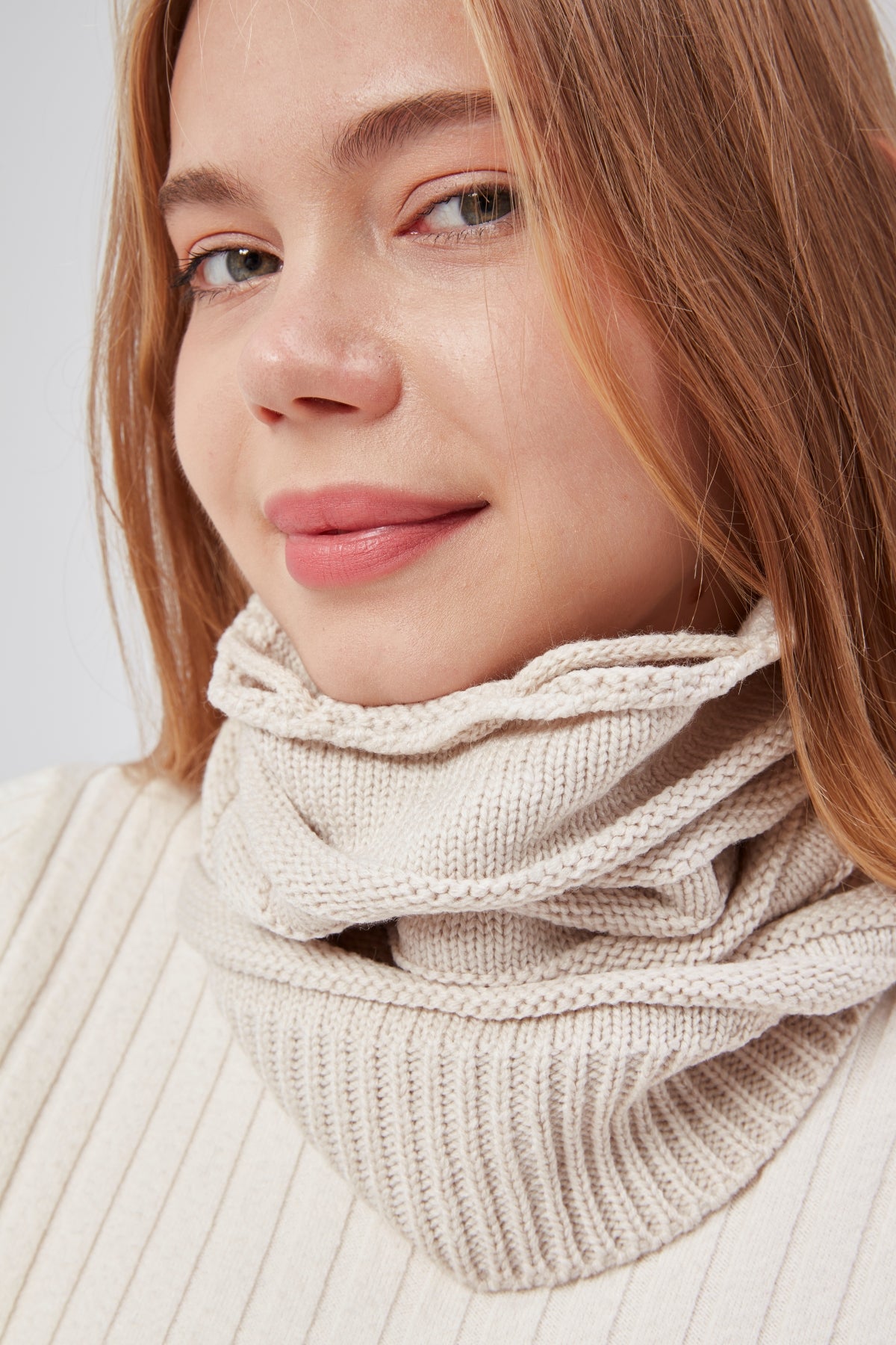 derikem Kadın Triko Örgü Bere Boyunluk Outdoor Boyunluk