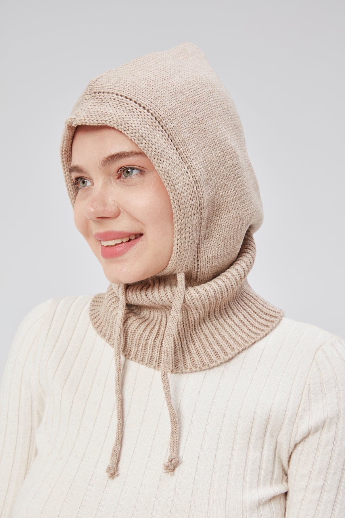 derikem Lüks Kadın Kışlık Balaclava Triko Örme Başlık