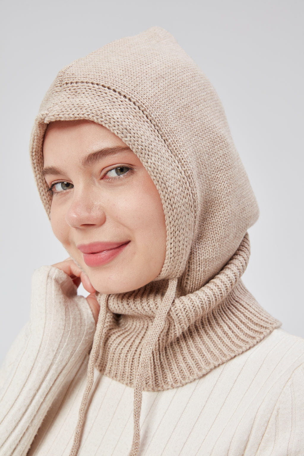 derikem Lüks Kadın Kışlık Balaclava Triko Örme Başlık