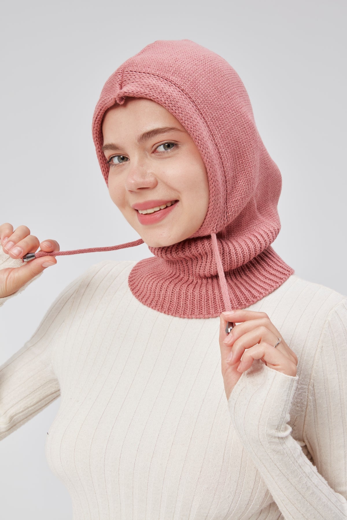 derikem Lüks Kadın Kışlık Balaclava Triko Örme Başlık