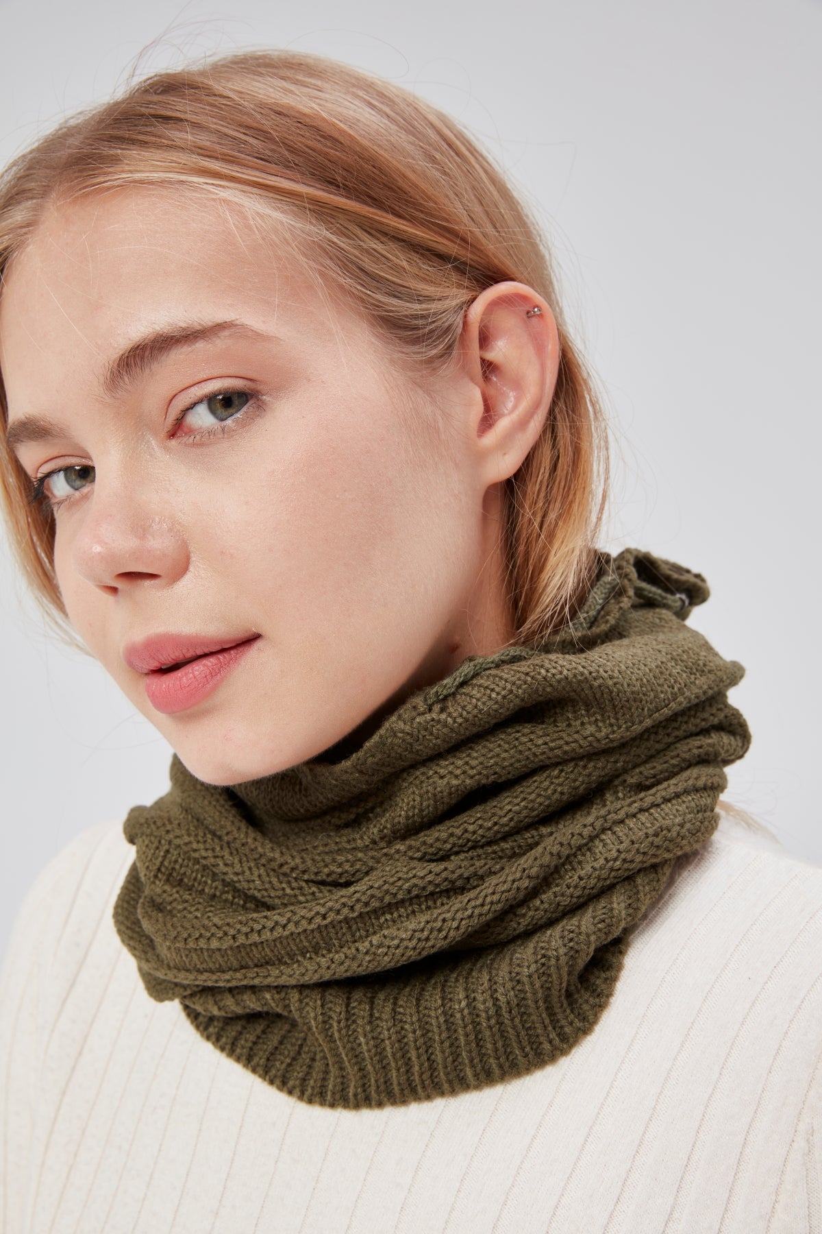 derikem Kadın Triko Örgü Bere Boyunluk Outdoor Boyunluk