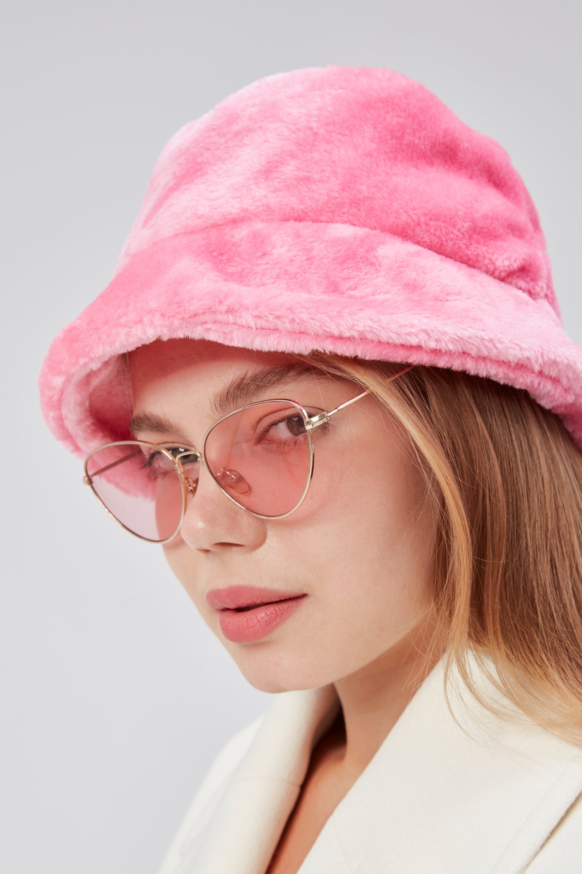 derikem Peluş Bucket Kadın Balıkçı Şapkası Yumuşak Ve Tüylü Kadın Şapkası