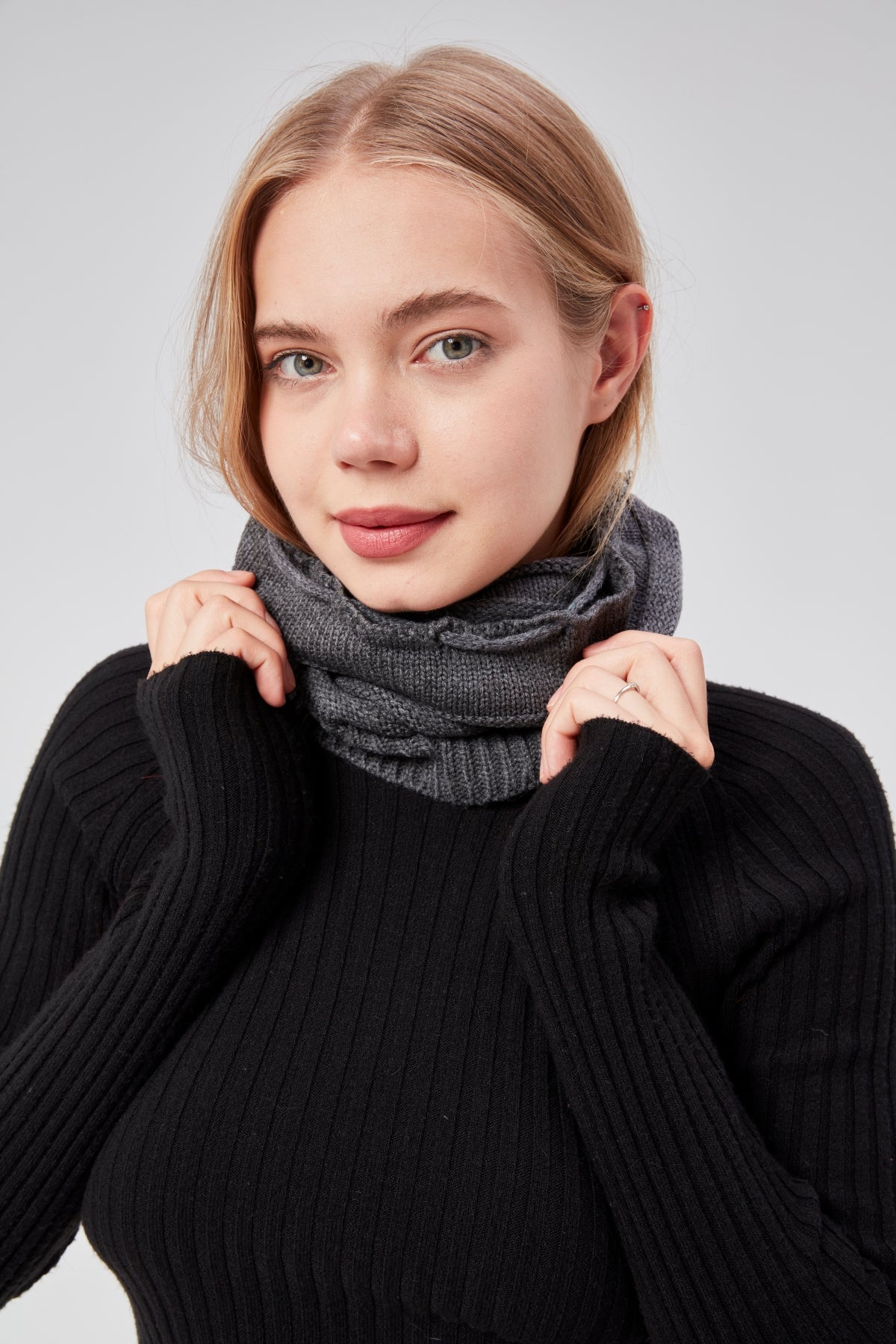 derikem Kadın Triko Örgü Bere Boyunluk Outdoor Boyunluk