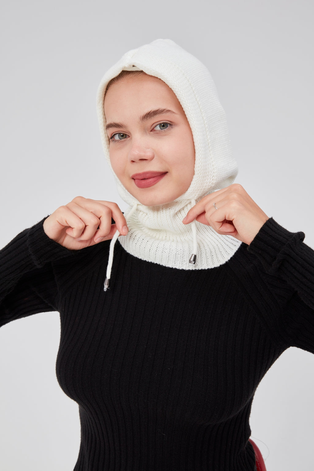 derikem Lüks Kadın Kışlık Balaclava Triko Örme Başlık