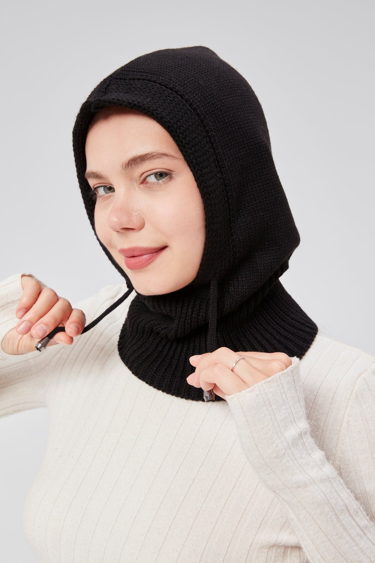 derikem Lüks Kadın Kışlık Balaclava Triko Örme Başlık