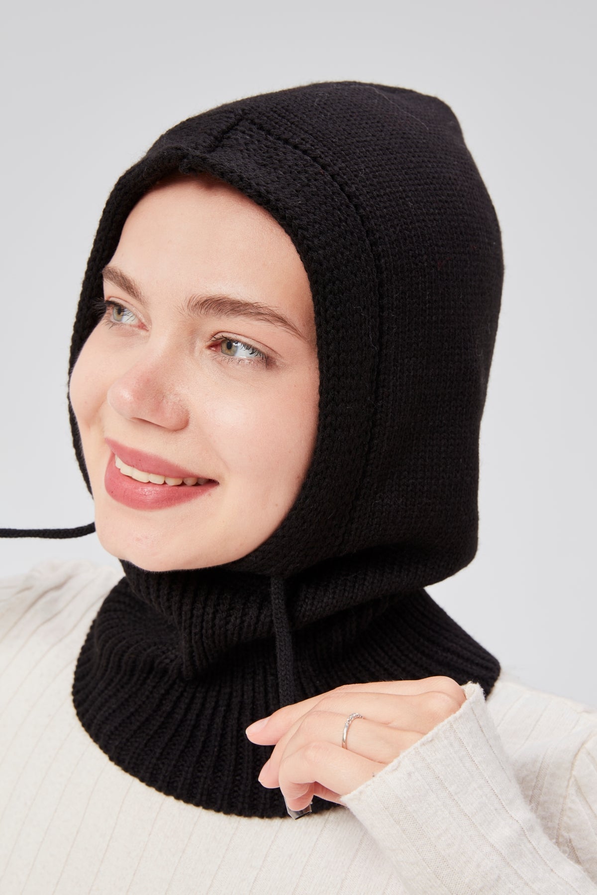 derikem Lüks Kadın Kışlık Balaclava Triko Örme Başlık