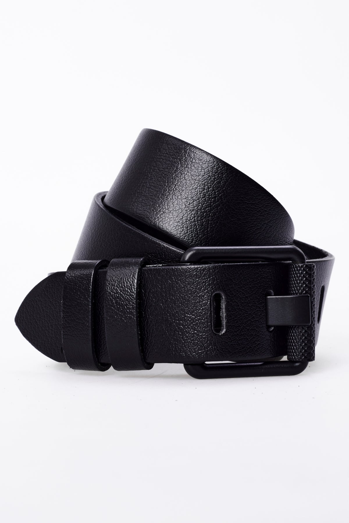 Derikem Erkek %100 Hakiki Deri Siyah Borulu 4,5 Cm Kot Kemeri