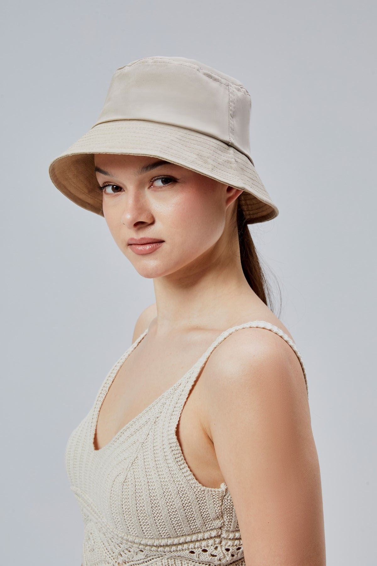 derikem Yazlık Kumaş Kova Şapka, Erkek Kadın Düz Balıkçı Bucket Şapka, Unisex