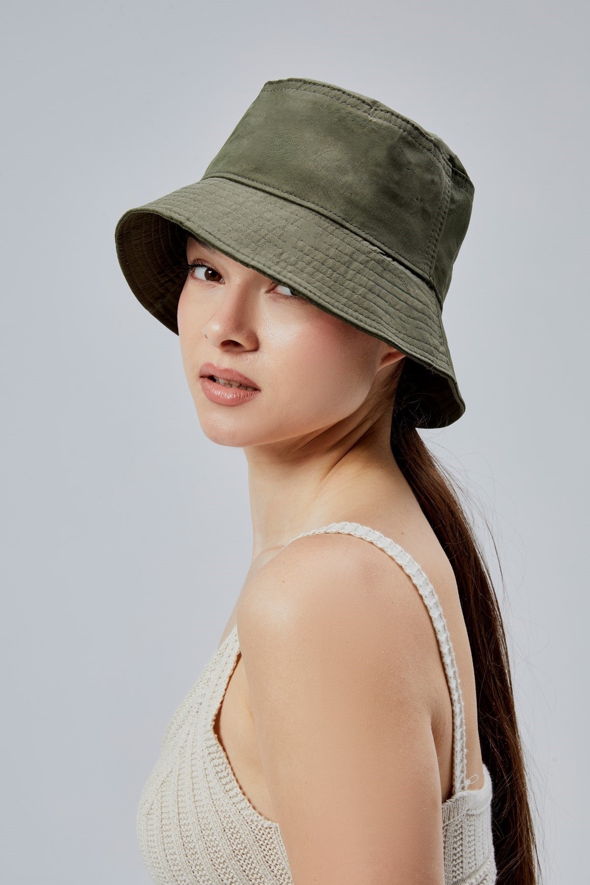 derikem Yazlık Kumaş Kova Şapka, Erkek Kadın Düz Balıkçı Bucket Şapka, Unisex