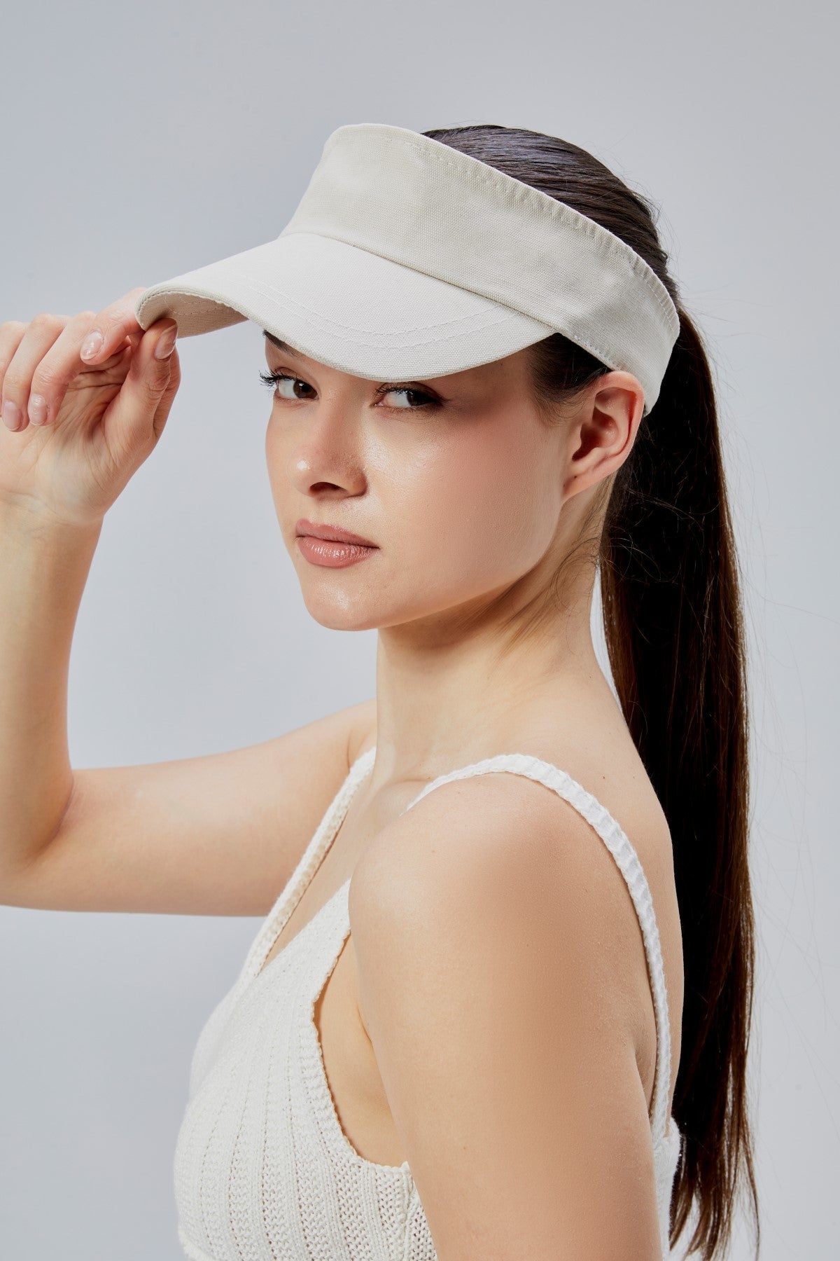 derikem Kadın Basic Cırtcırtlı Ayarlanabilir Tenisçi Vizör Golf Şapkası Güneş Koruyucu Siperlik