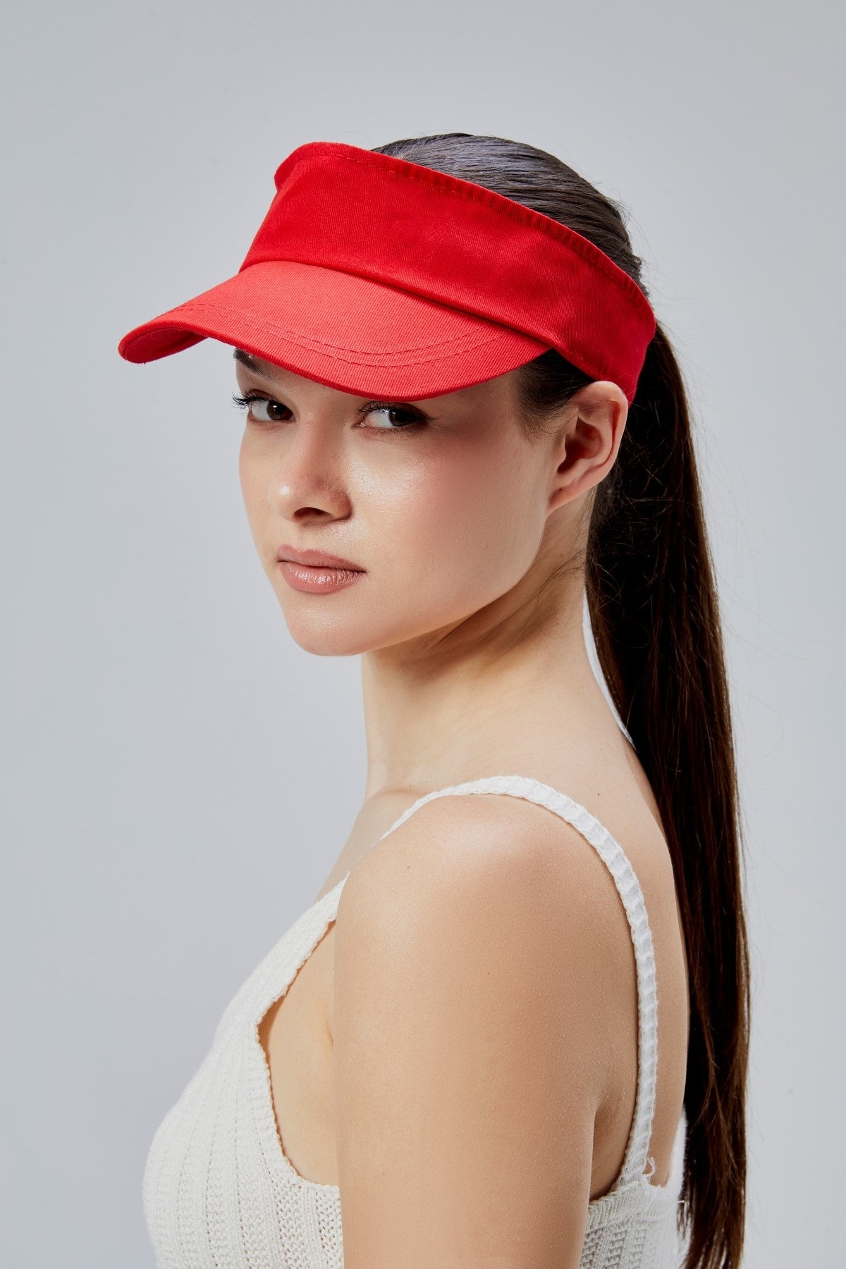 derikem Kadın Basic Cırtcırtlı Ayarlanabilir Tenisçi Vizör Golf Şapkası Güneş Koruyucu Siperlik