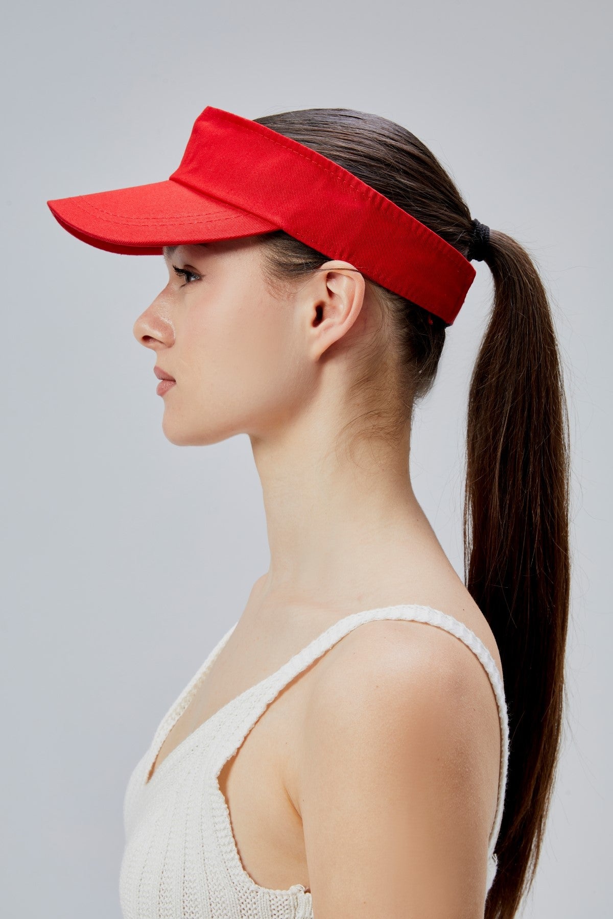 derikem Kadın Basic Cırtcırtlı Ayarlanabilir Tenisçi Vizör Golf Şapkası Güneş Koruyucu Siperlik