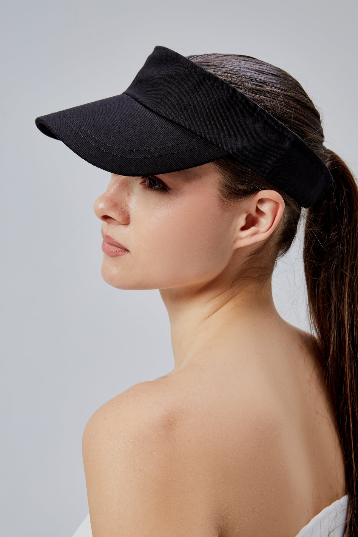 derikem Kadın Basic Cırtcırtlı Ayarlanabilir Tenisçi Vizör Golf Şapkası Güneş Koruyucu Siperlik