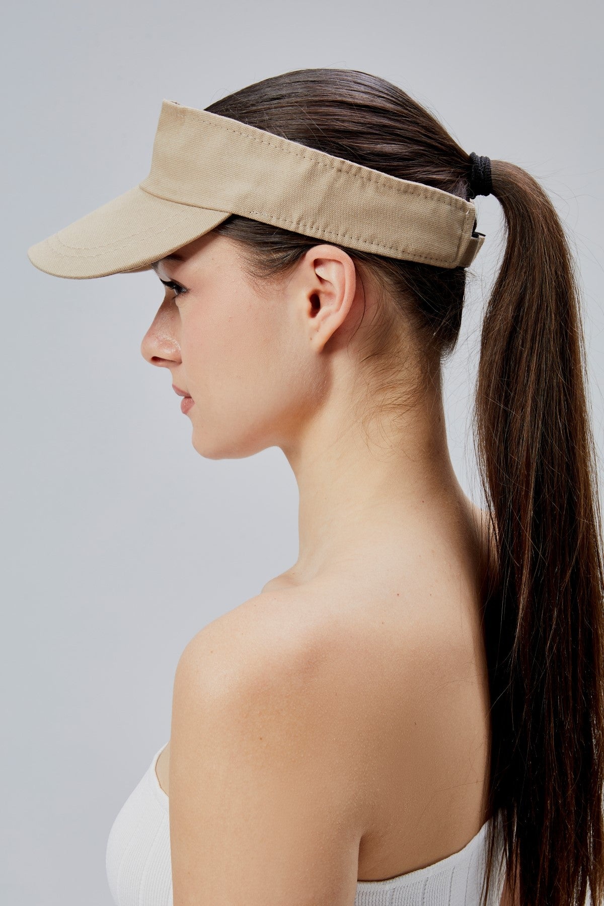 derikem Kadın Basic Cırtcırtlı Ayarlanabilir Tenisçi Vizör Golf Şapkası Güneş Koruyucu Siperlik