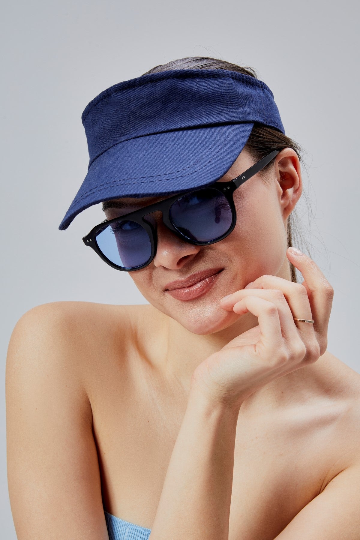 derikem Kadın Basic Cırtcırtlı Ayarlanabilir Tenisçi Vizör Golf Şapkası Güneş Koruyucu Siperlik
