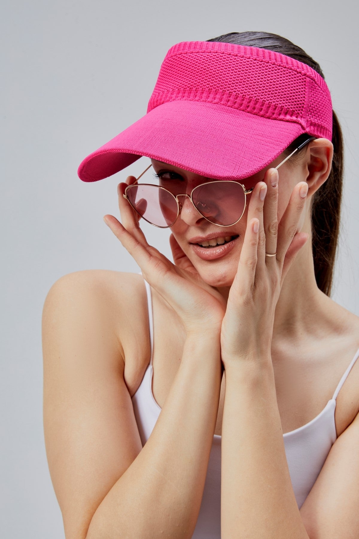 derikem Likralı Kadın Basic Cırtcırtlı Ayarlanabilir Tenisçi Vizör Golf Şapkası Güneş Koruyucu Siperlik