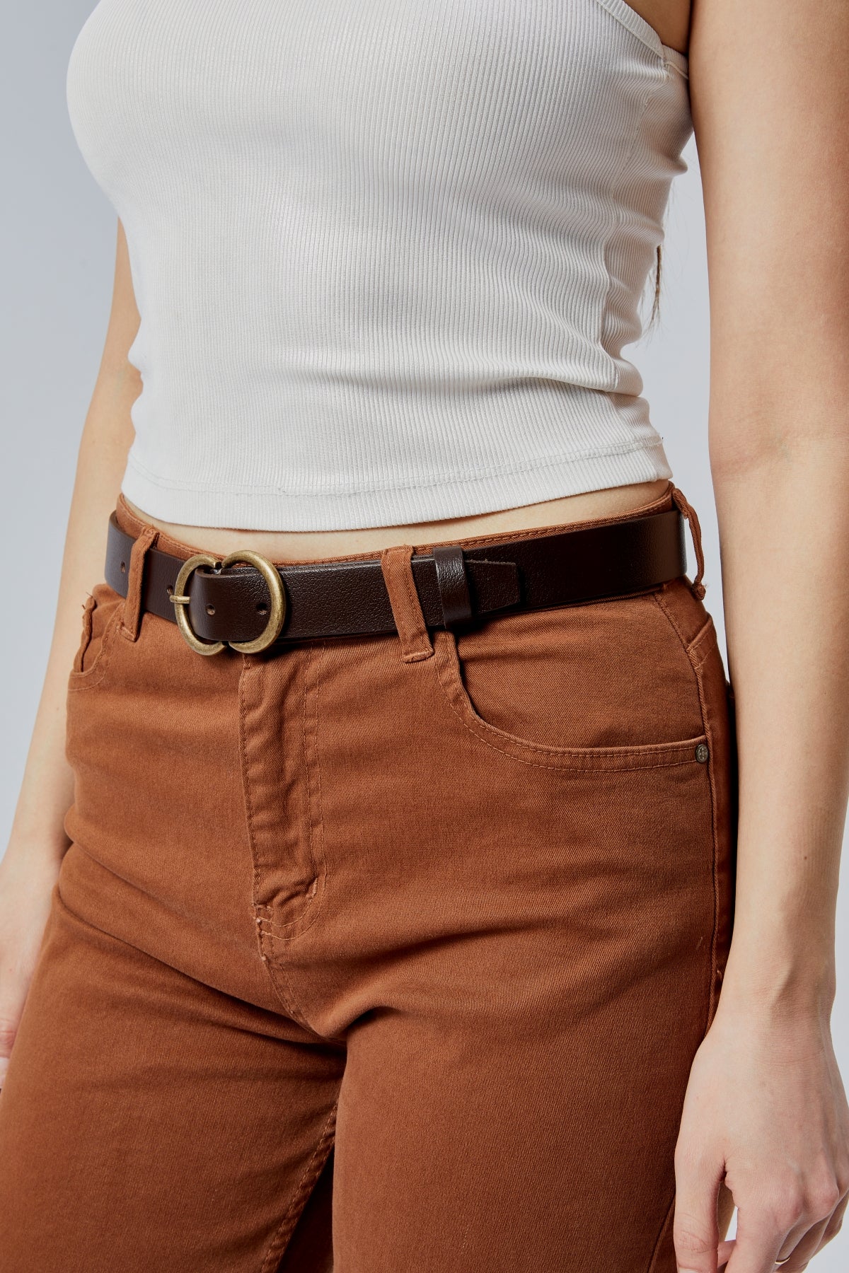 CC Tokalı Şık Kadın Kemeri %100 Hakiki Deri 3cm Kemer