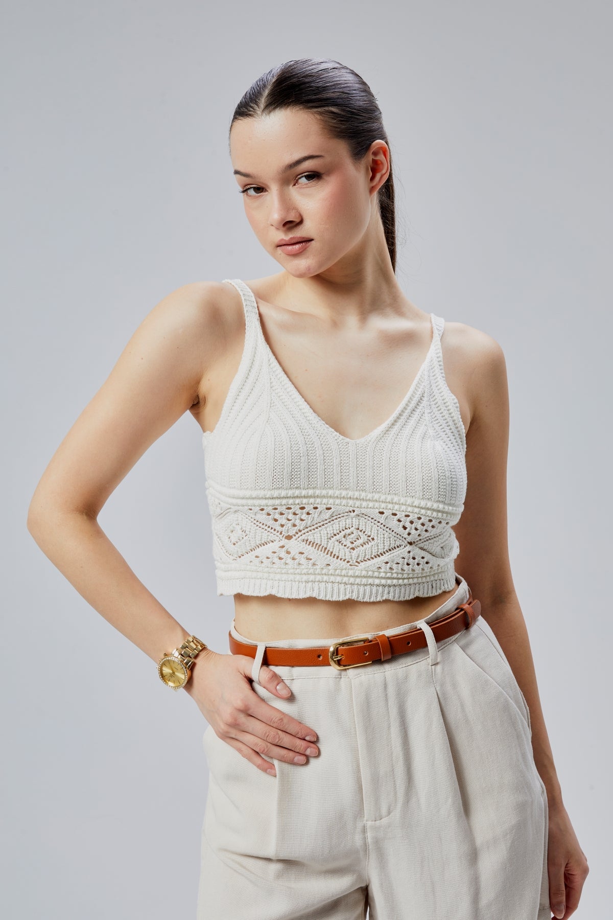 derikem %100 Hakiki Deri Şık Sarı Tokalı Kadın Kemeri 2 Cm