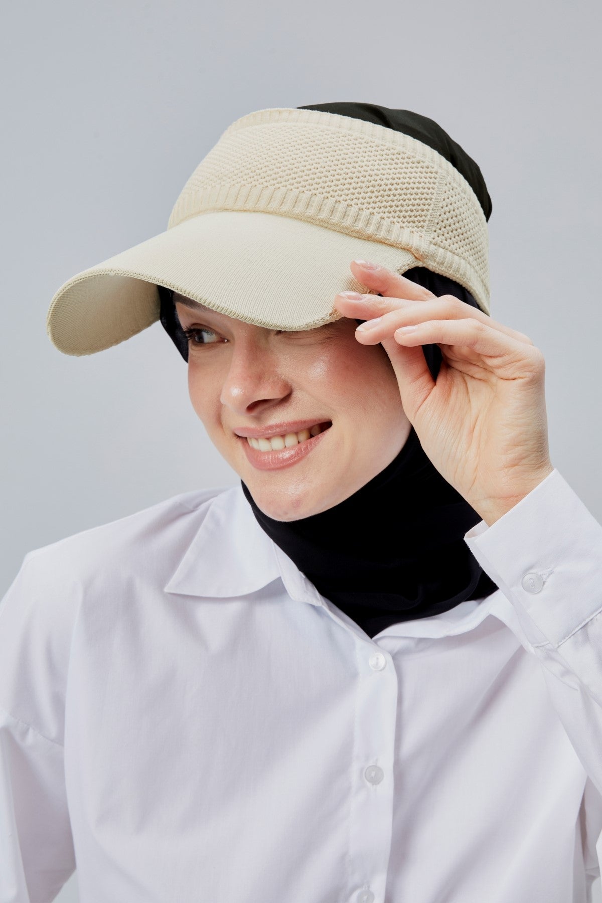 derikem Likralı Kadın Basic Cırtcırtlı Ayarlanabilir Tenisçi Vizör Golf Şapkası Güneş Koruyucu Siperlik